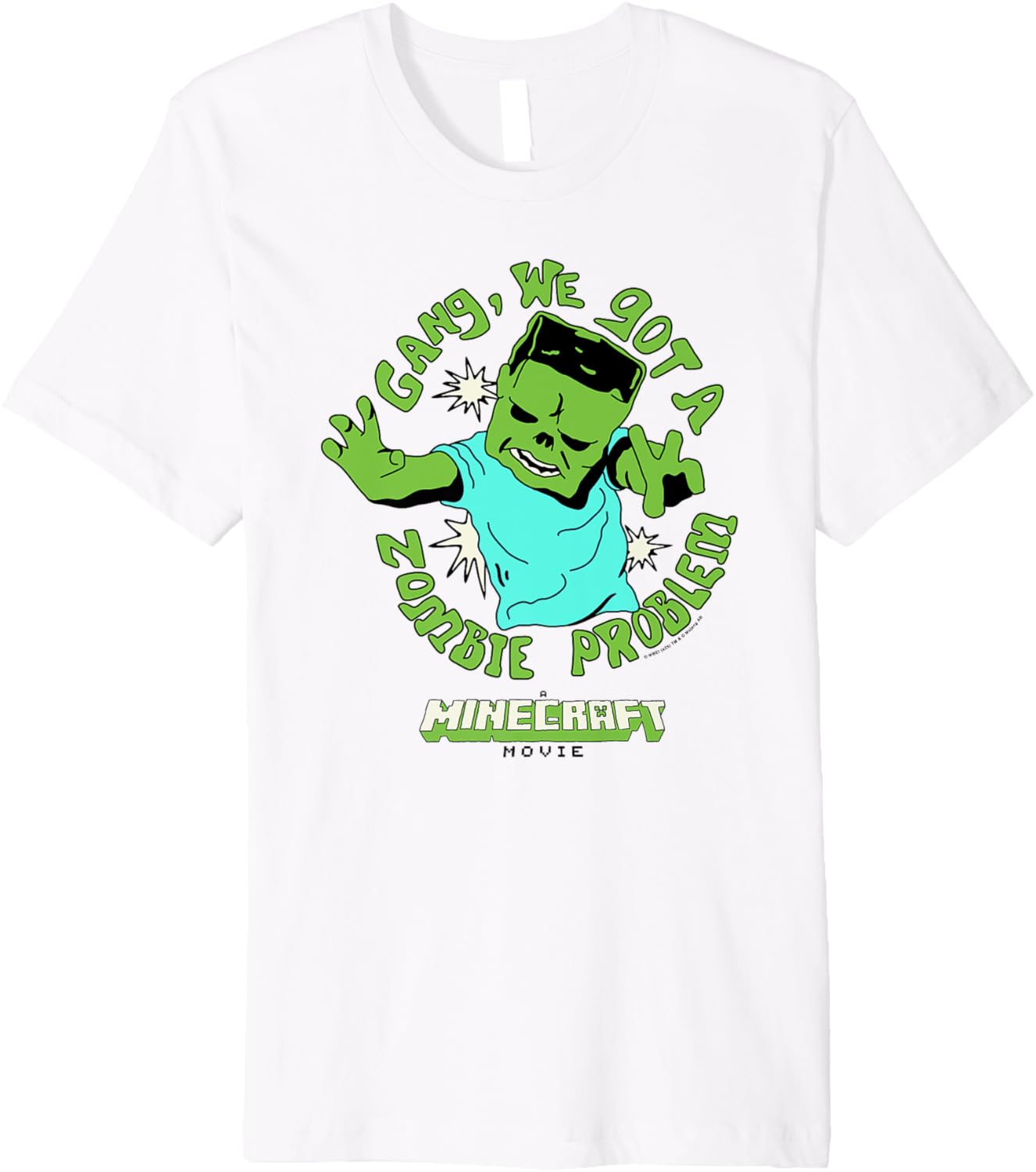 A Minecraft Movie Gang We Got A Zombie Problem Cartoon Style Premium