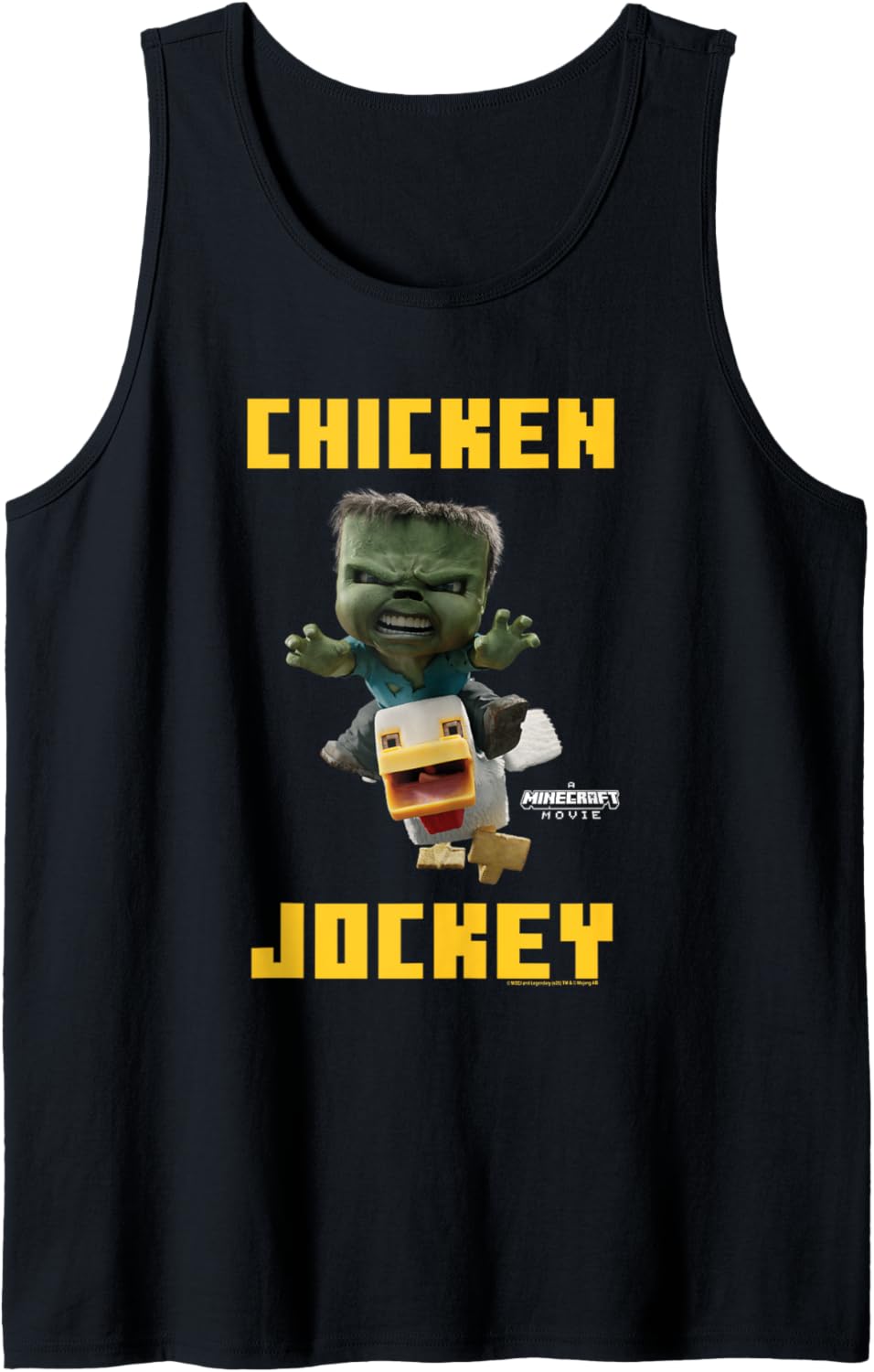 A Minecraft Movie Chicken Jockey Baby Zombie Logo Tank Top