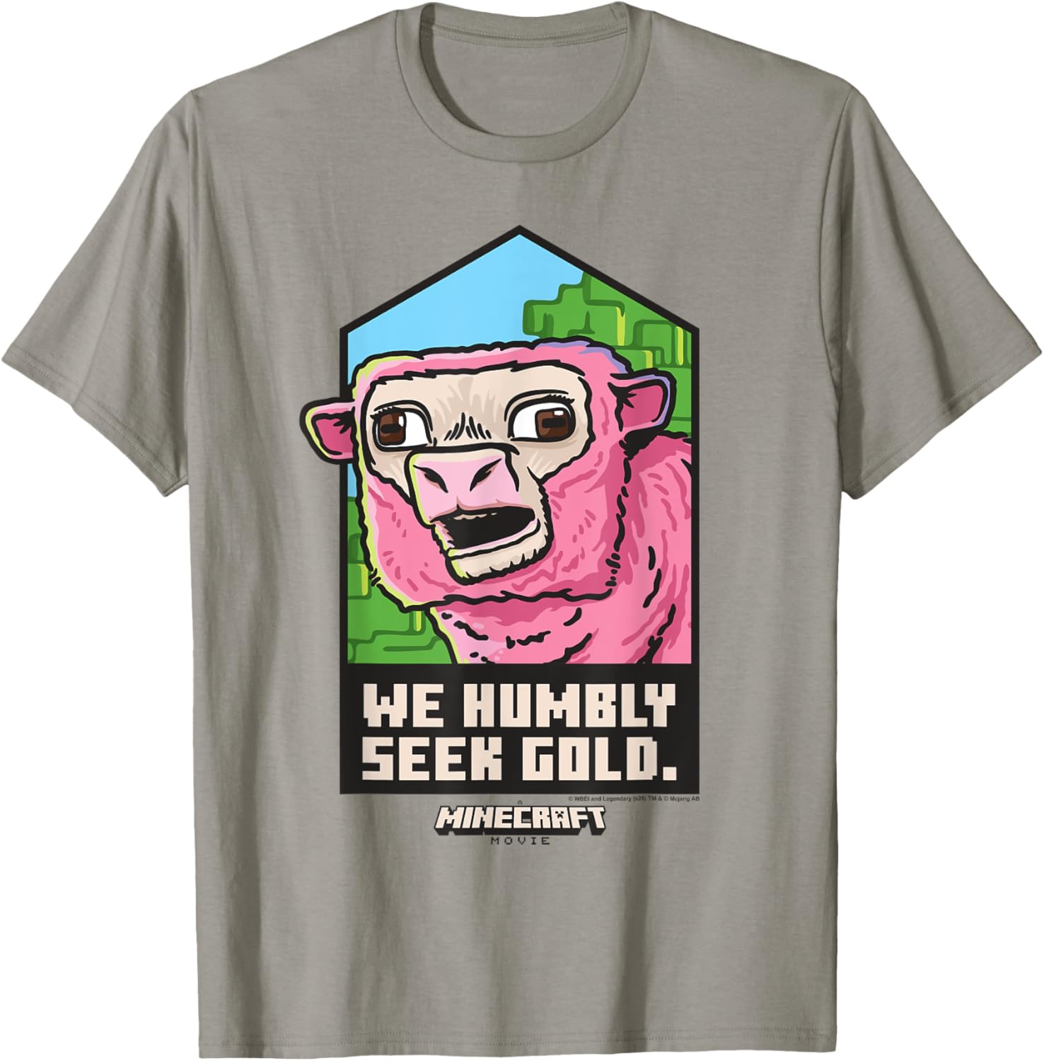 A Minecraft Movie We Humbly Seek Gold Pink Sheep Portrait