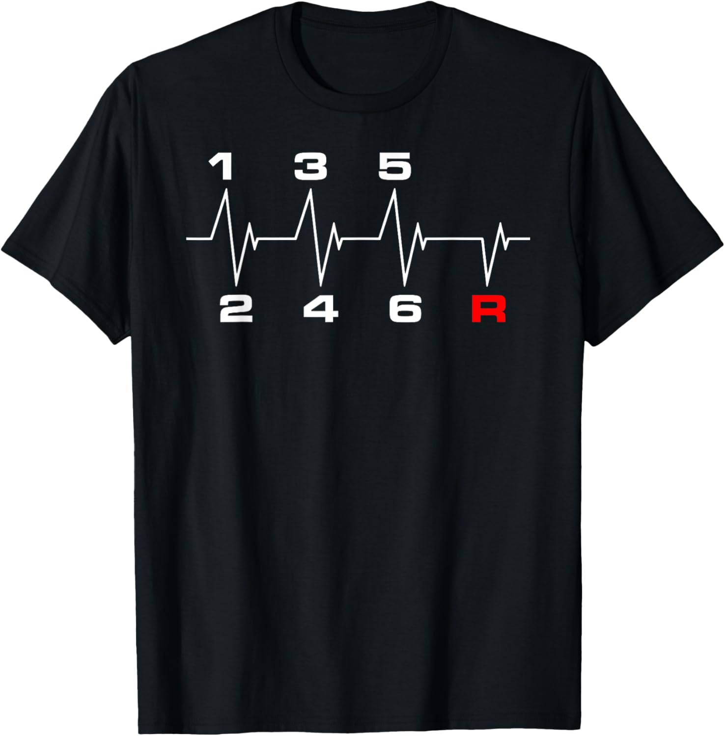 6 Speeds Gear Shift Manual Transmission Heartbeat T Shirt