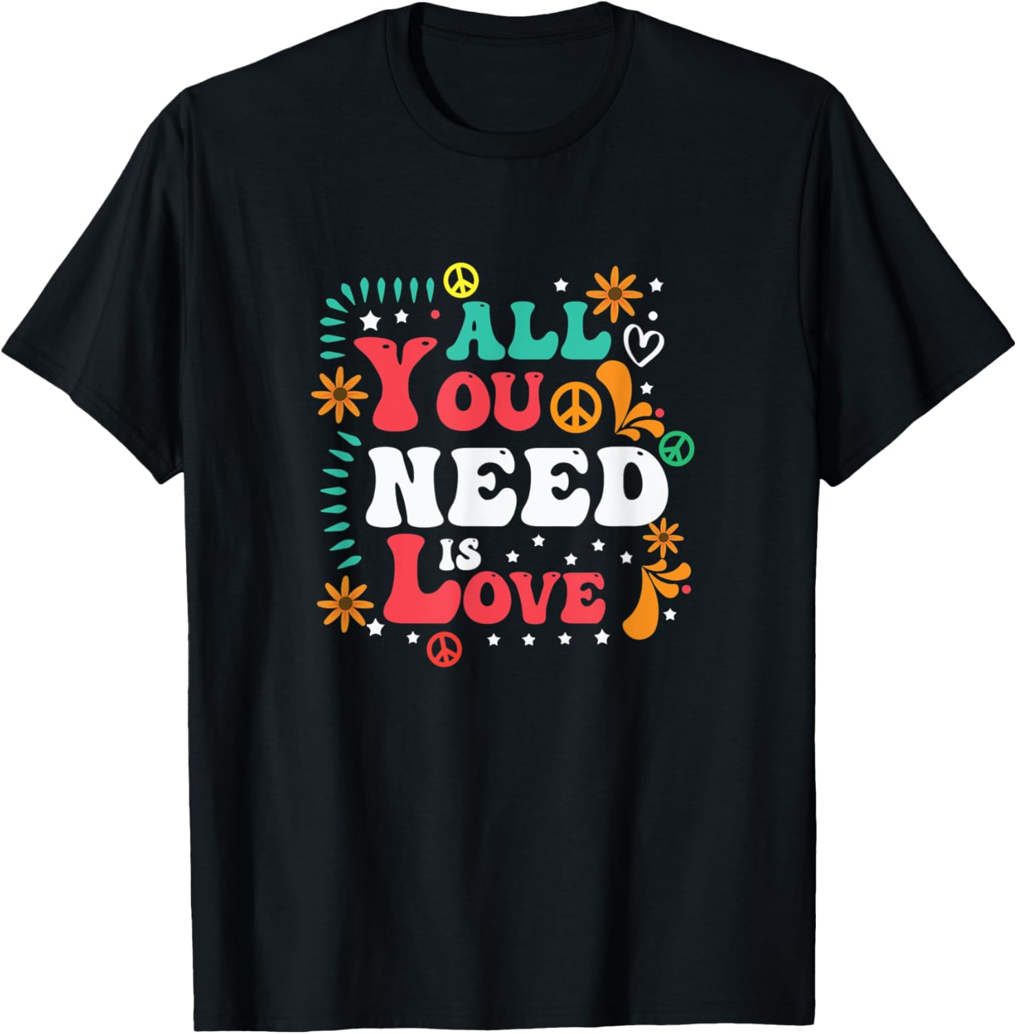 All You Need Is Love Peace Sign Boho Hippie Vintage
