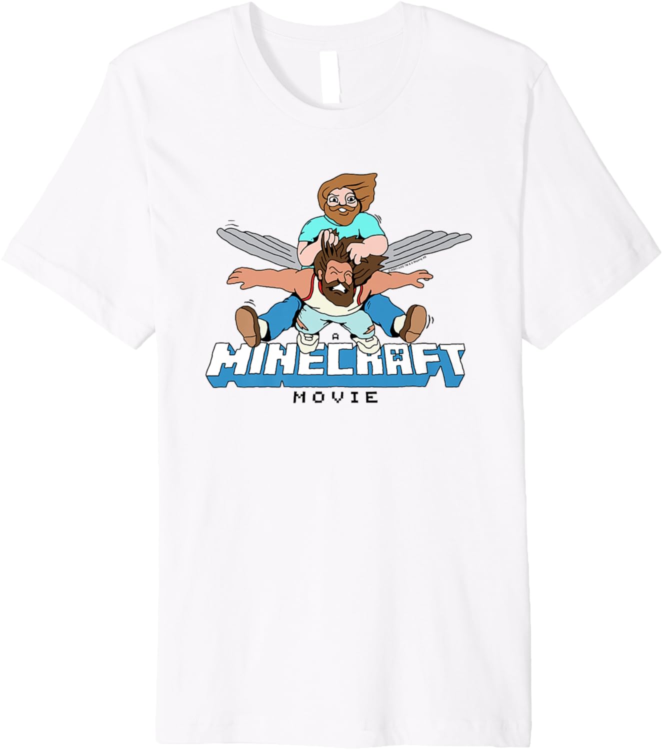 A Minecraft Movie Steve And Garret Flying Using Elytras Premium