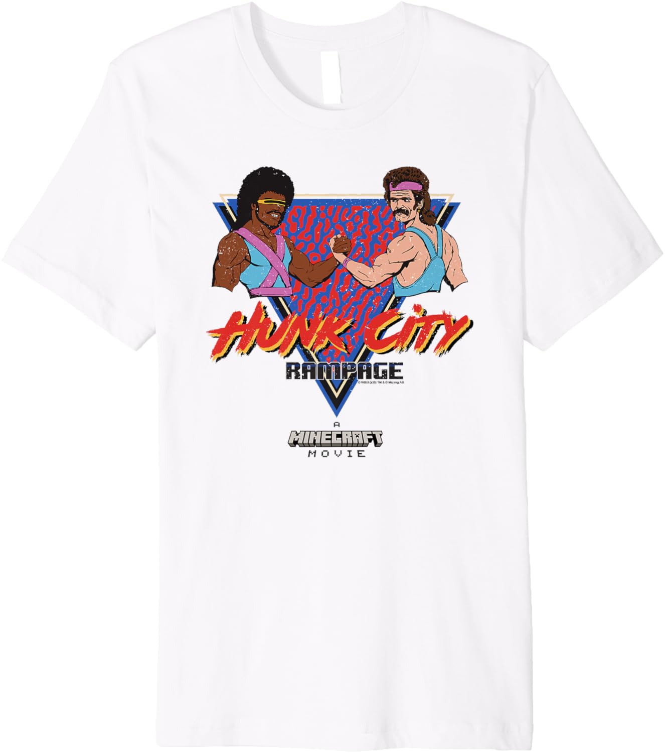 A Minecraft Movie Hunk City Rampage Colorful 90's Logo Premium