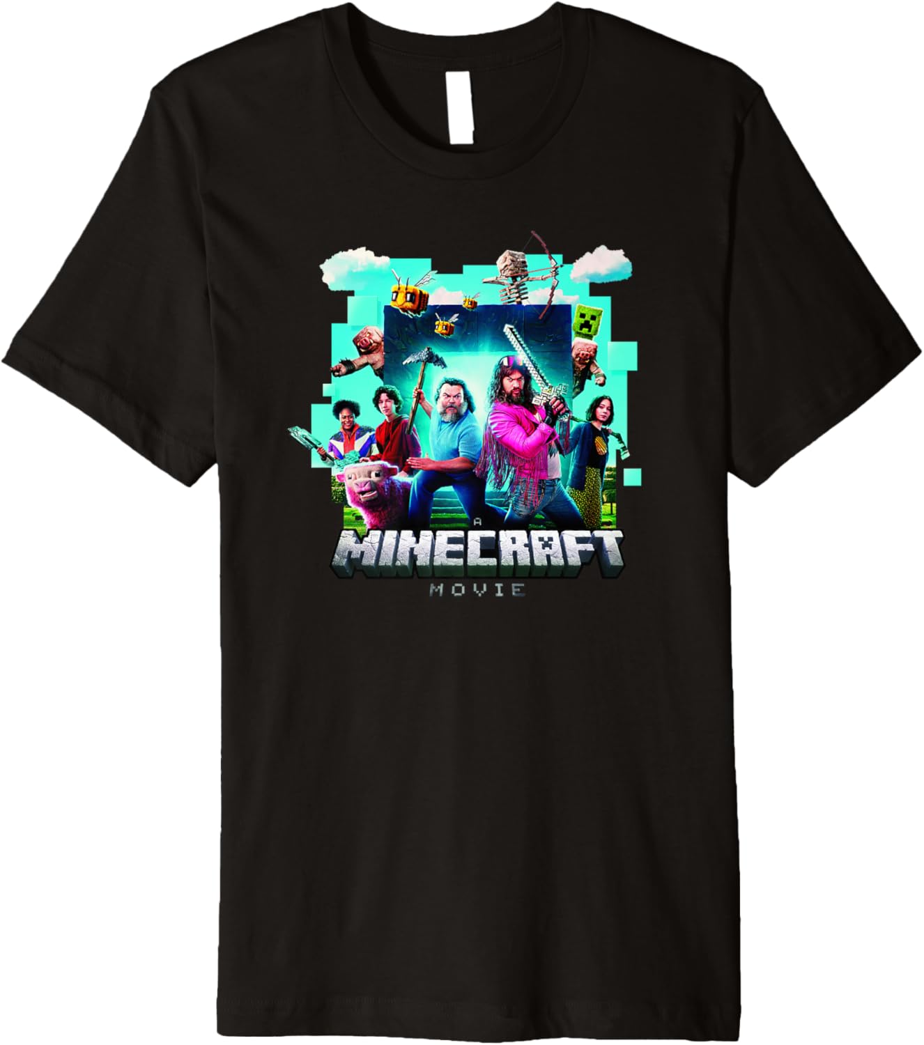 A Minecraft Movie Adventure Gang Main Characters Group Shot Premium