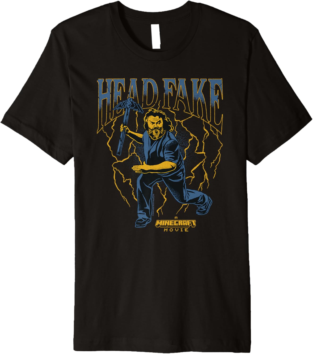 A Minecraft Movie Head Fake Steve Thunder And Metal Portrait Premium
