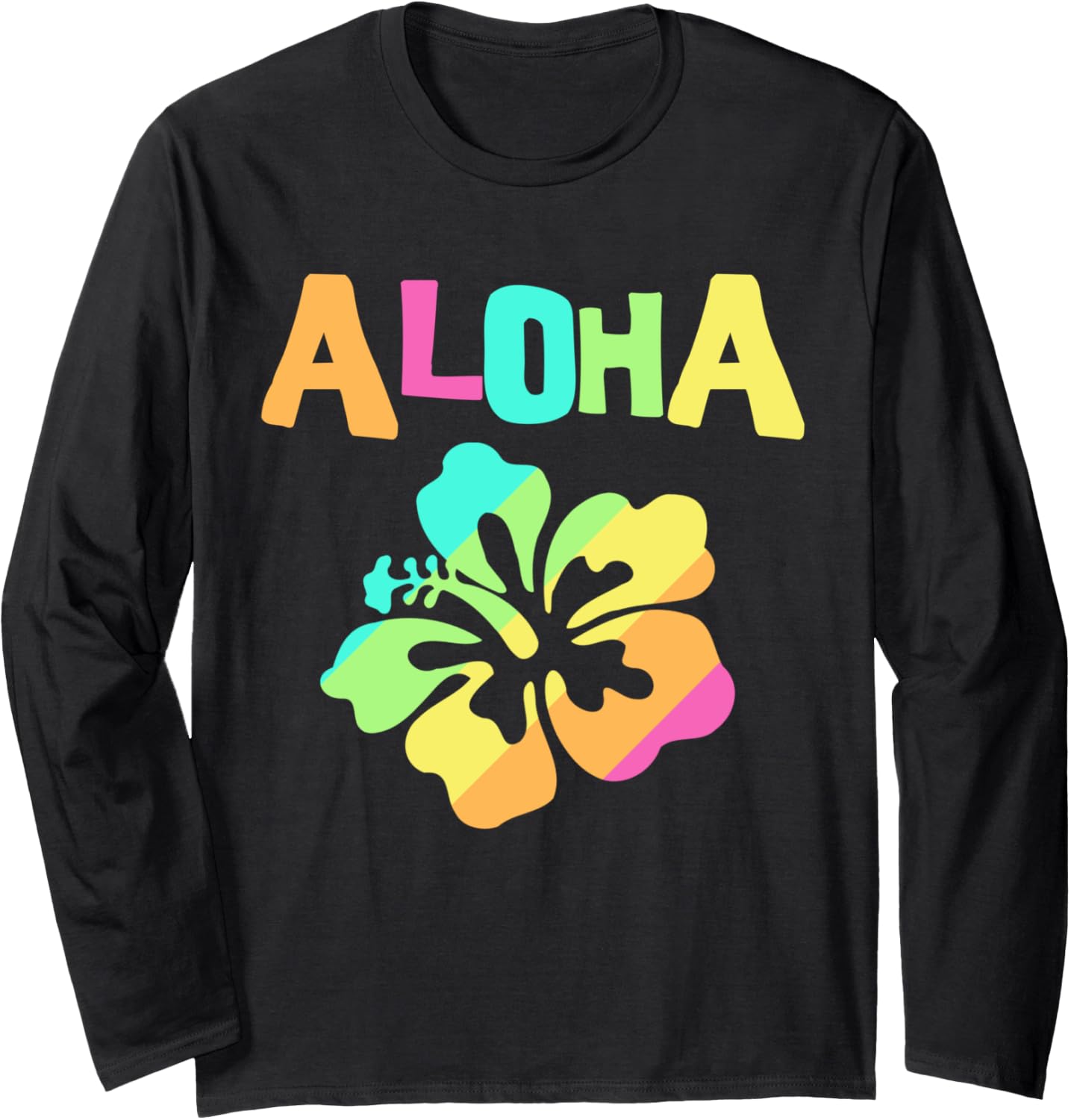 Aloha Hibiscus Hawaiian Themed Long Sleeve