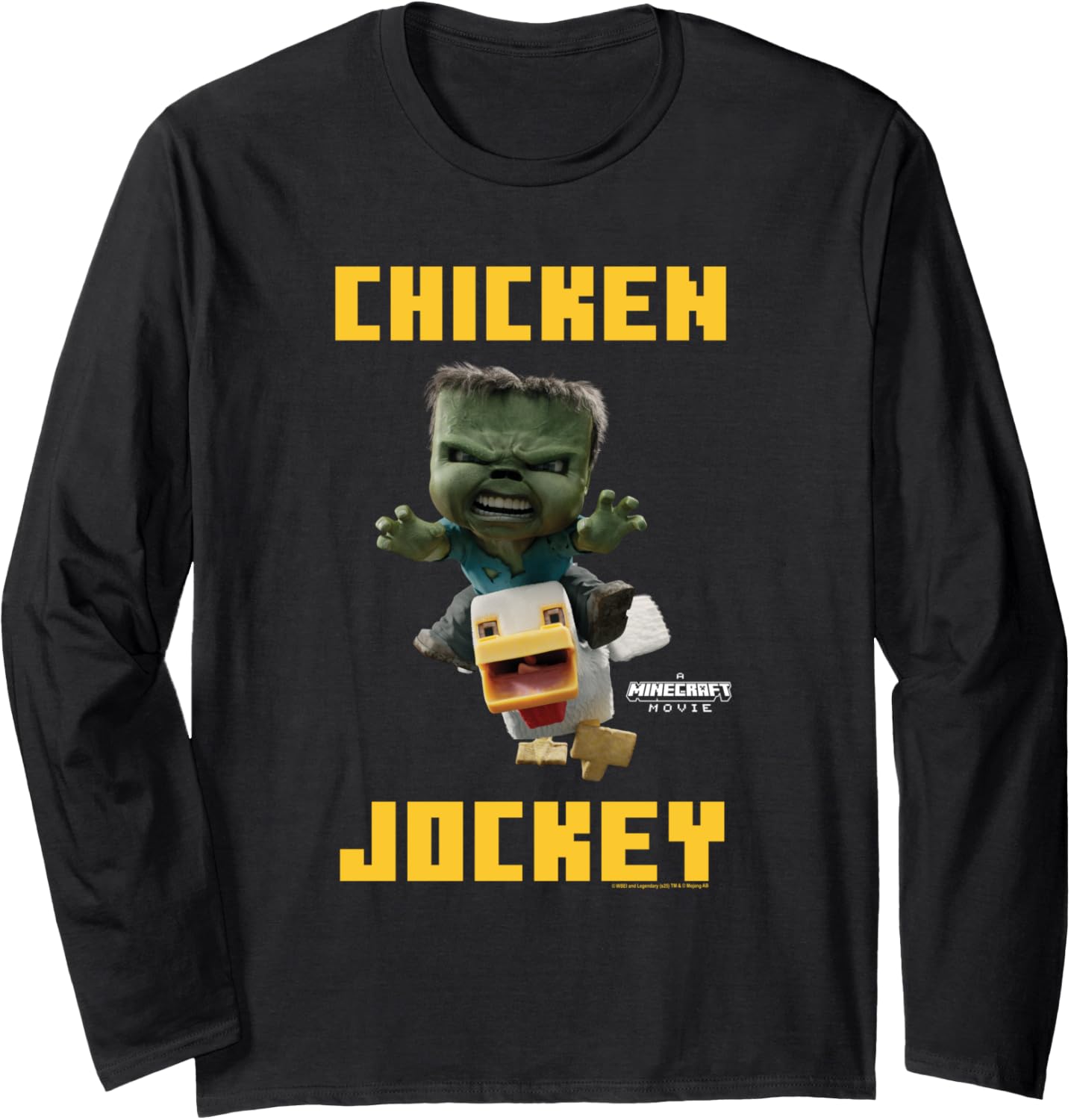 A Minecraft Movie Chicken Jockey Baby Zombie Logo Long Sleeve