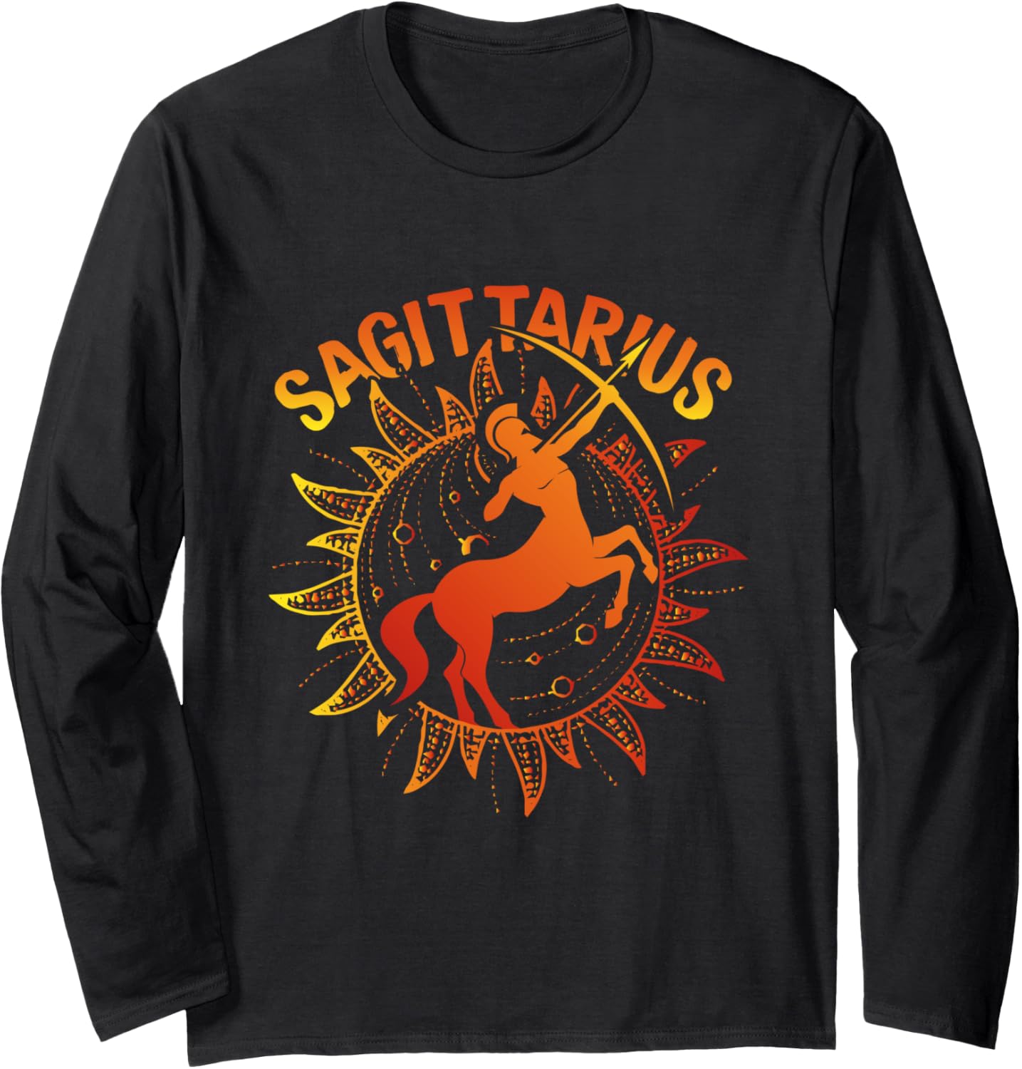 Archer Arrow Zodiac Sign Symbol Horoscope Sagittarius Long Sleeve