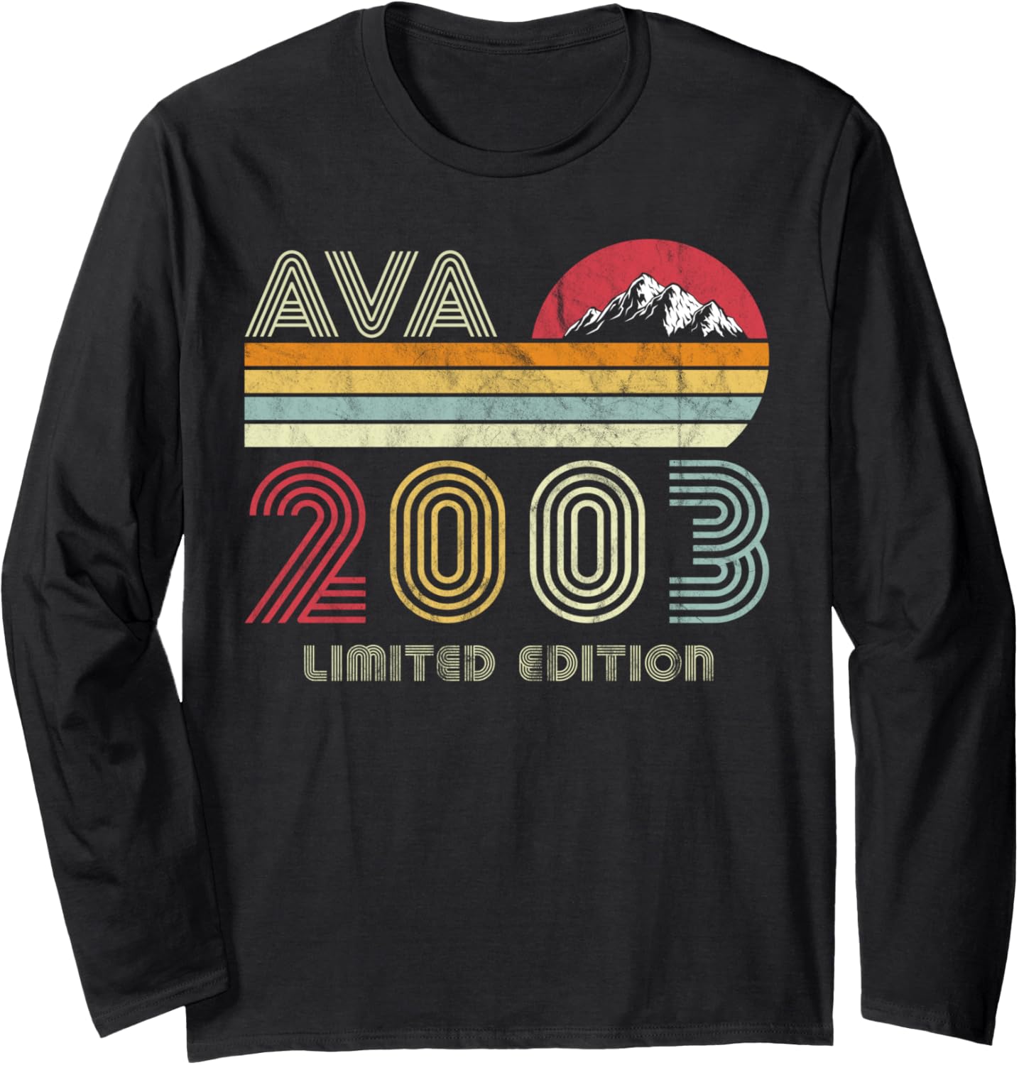 Ava Name Gifts Vintage 2003 Limited Edition 18th Birthday Long Sleeve
