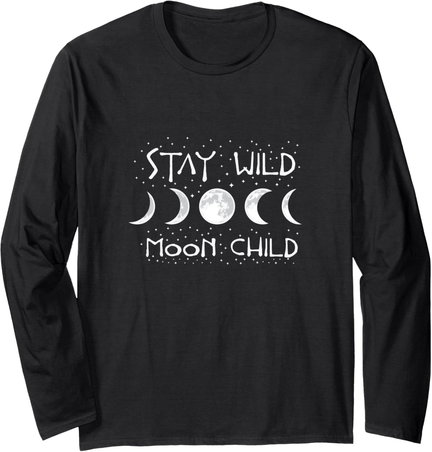 Boho Hippie Wiccan Wicca Moon Phases Stay Wild Moon Child Long Sleeve