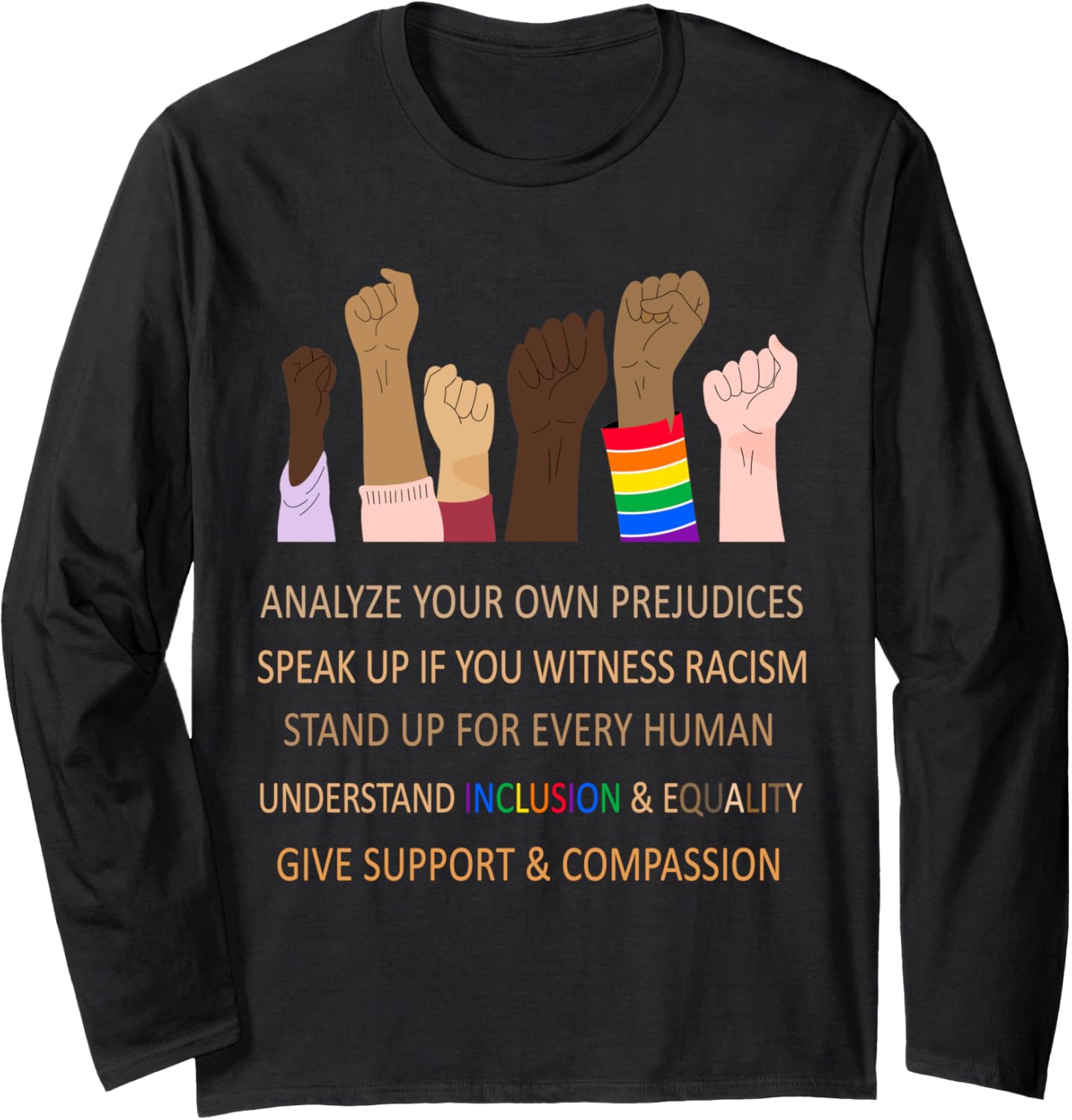 BLM Ally Proud Ally Social Justice Stands Up For Equality Long Sleeve