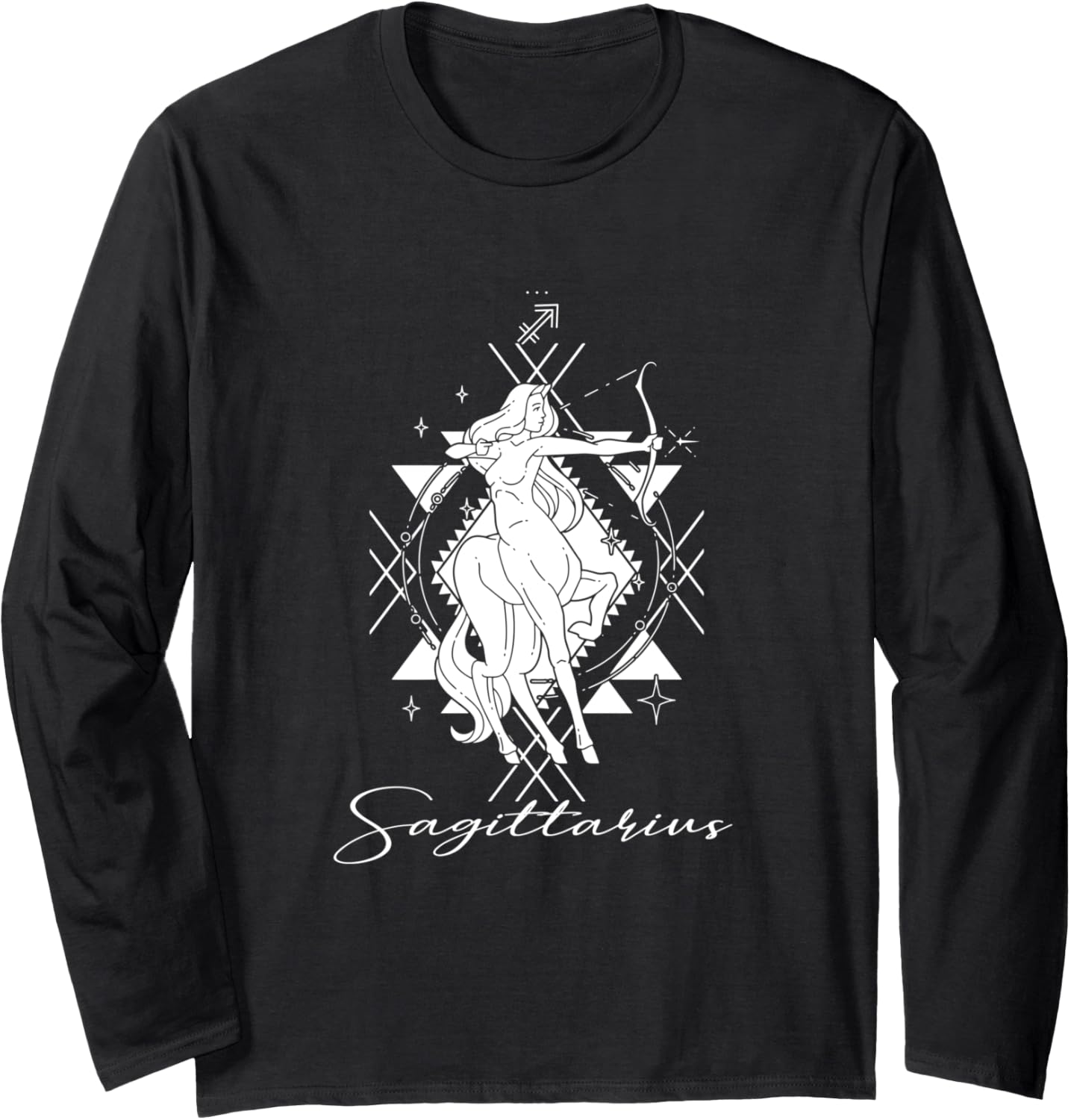 Archer Arrow Lady Centaur Zodiac Sign Horoscope Sagittarius Long Sleeve