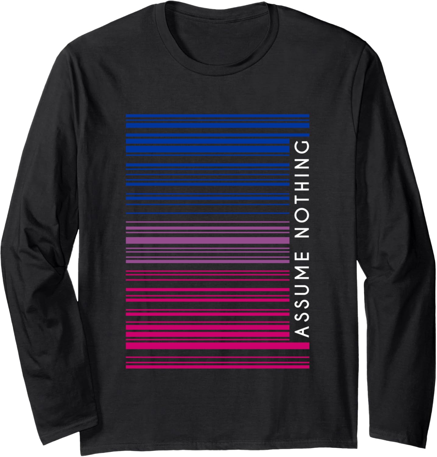 Assume Nothing Bi Flag Bisexual Barcode LGBT Social Justice Long Sleeve
