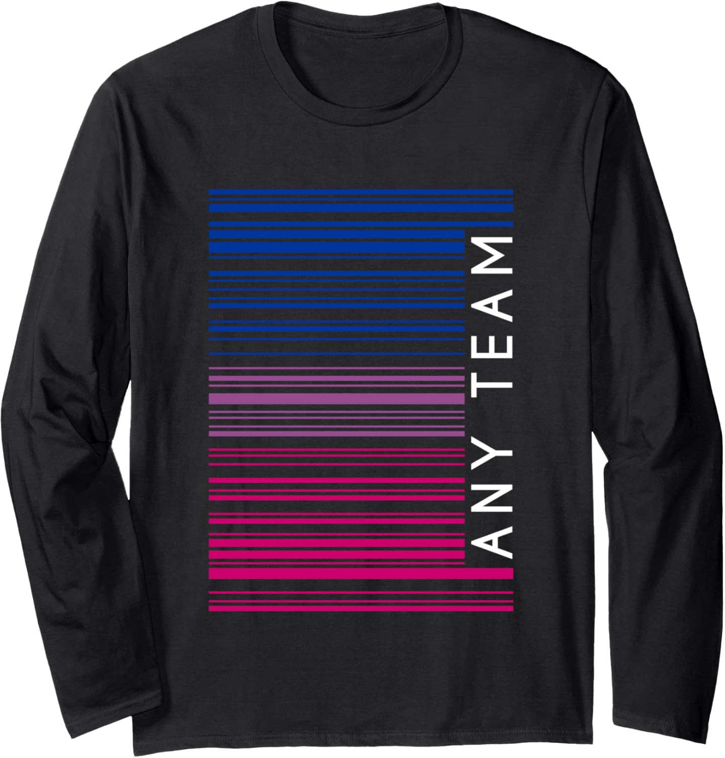 Any Team Bisexual Flag Bi Barcode LGBTQ Social Justice Long Sleeve