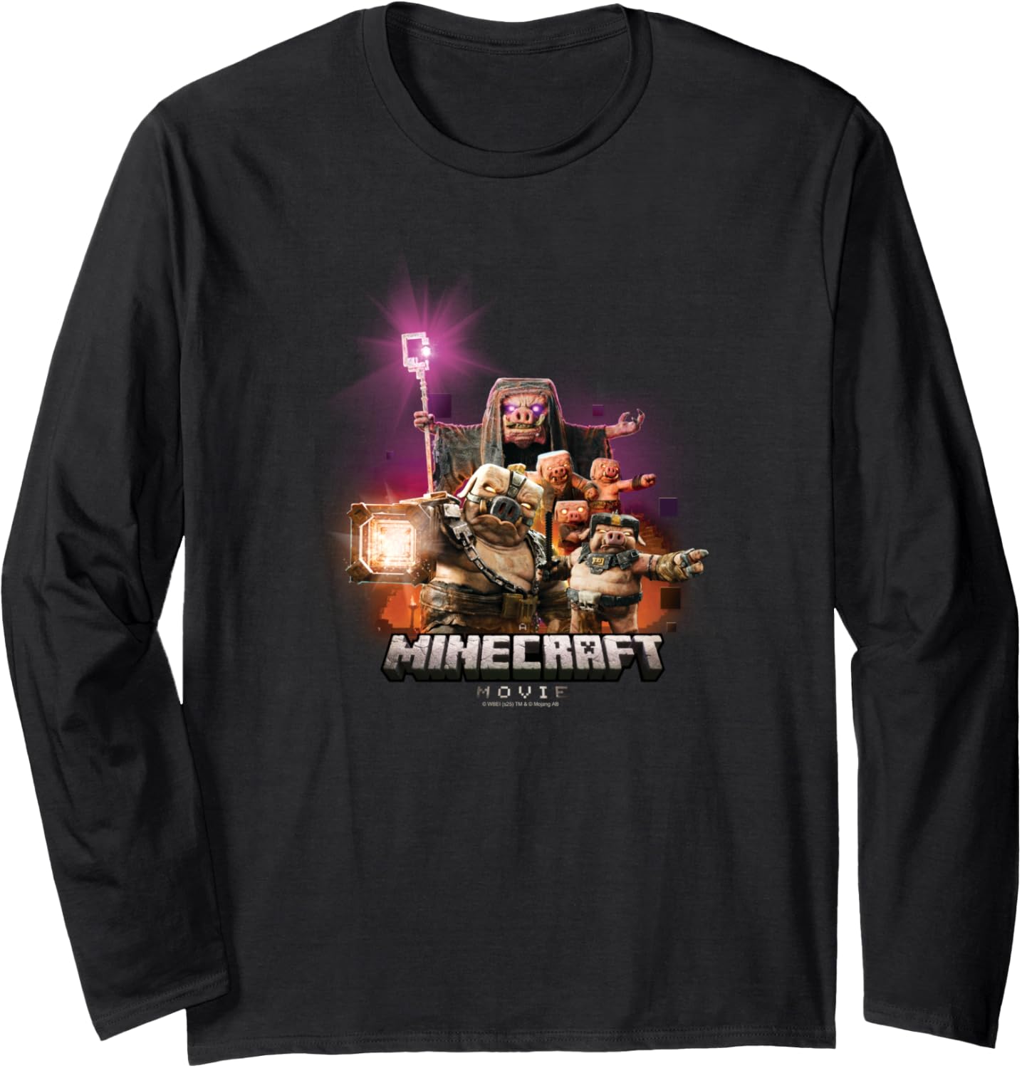 A Minecraft Movie Piglins Attack Nether Villain Mobs Long Sleeve
