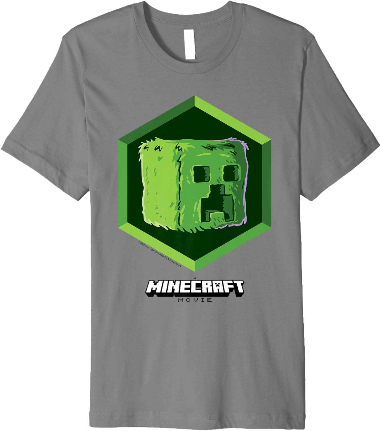A Minecraft Movie Creeper Big Face Logo Premium