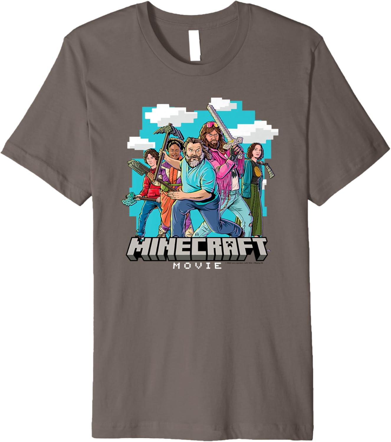 A Minecraft Movie Main Characters Ready To Fight Premium