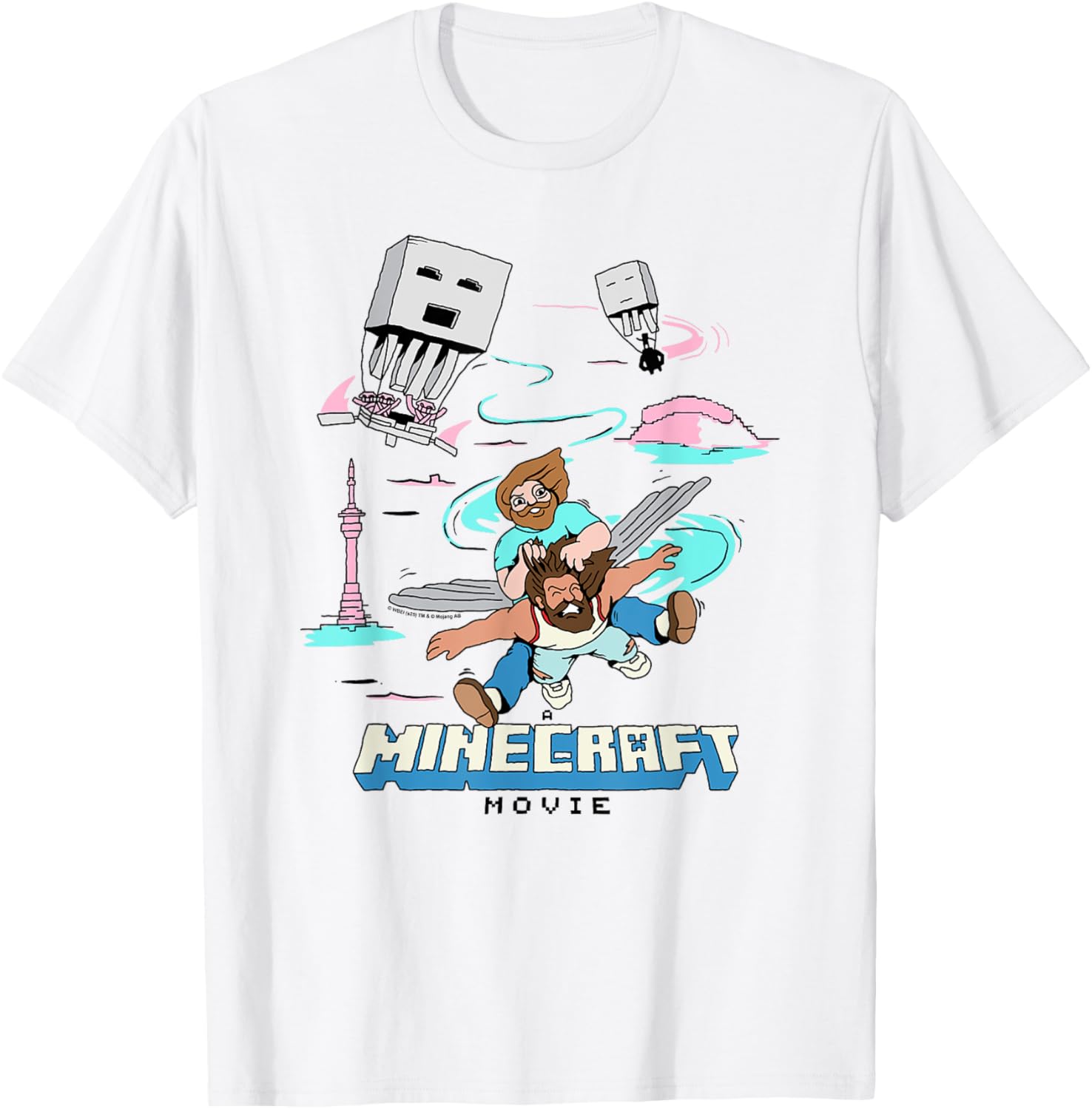 A Minecraft Movie Steve And Garret Escape Using Elytras