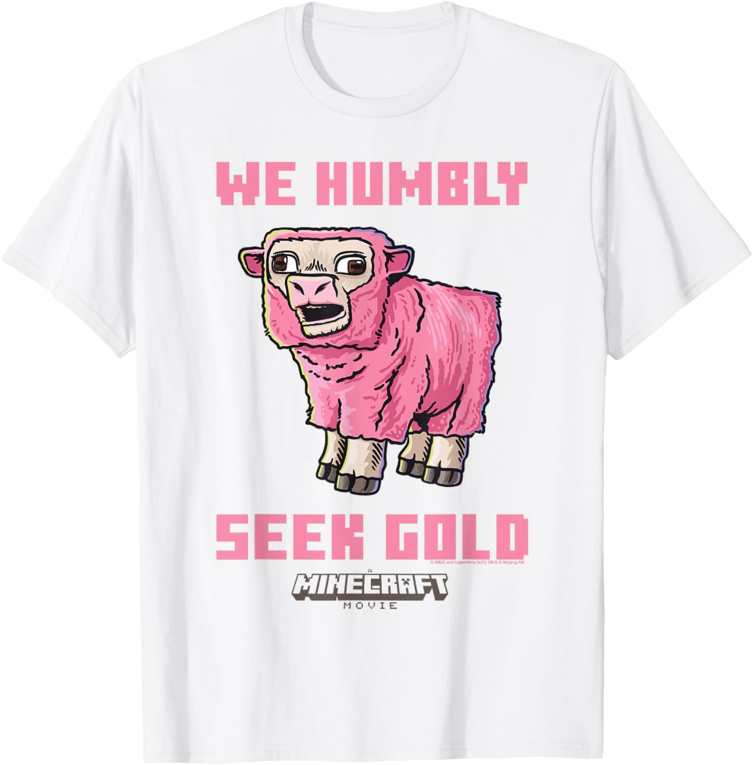A Minecraft Movie We Humbly Seek Gold Pink Sheep