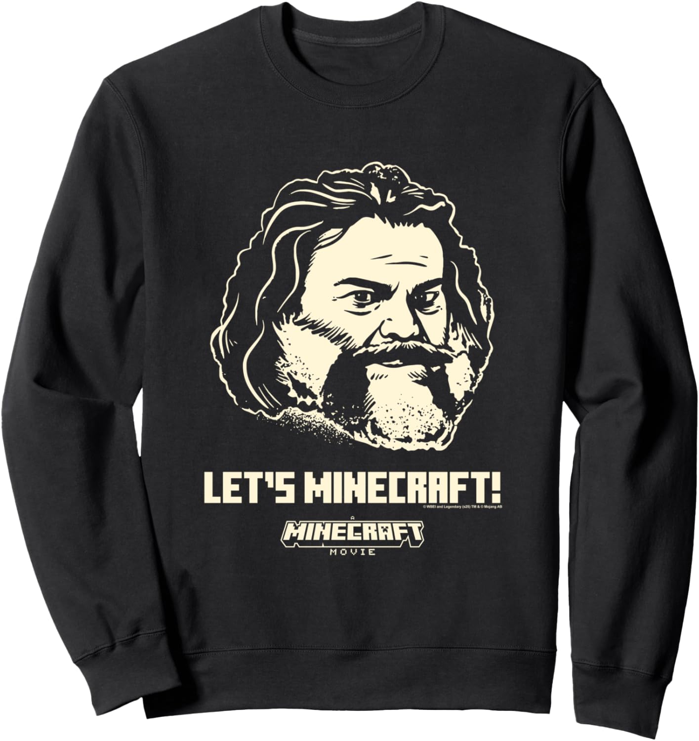 A Minecraft Movie Let's Minecraft! Steve Face Outline Sweatshirt