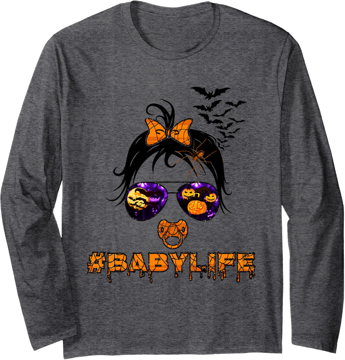 Bat Pumpkin Spider Baby Girl Life Halloween Matching Family Long Sleeve