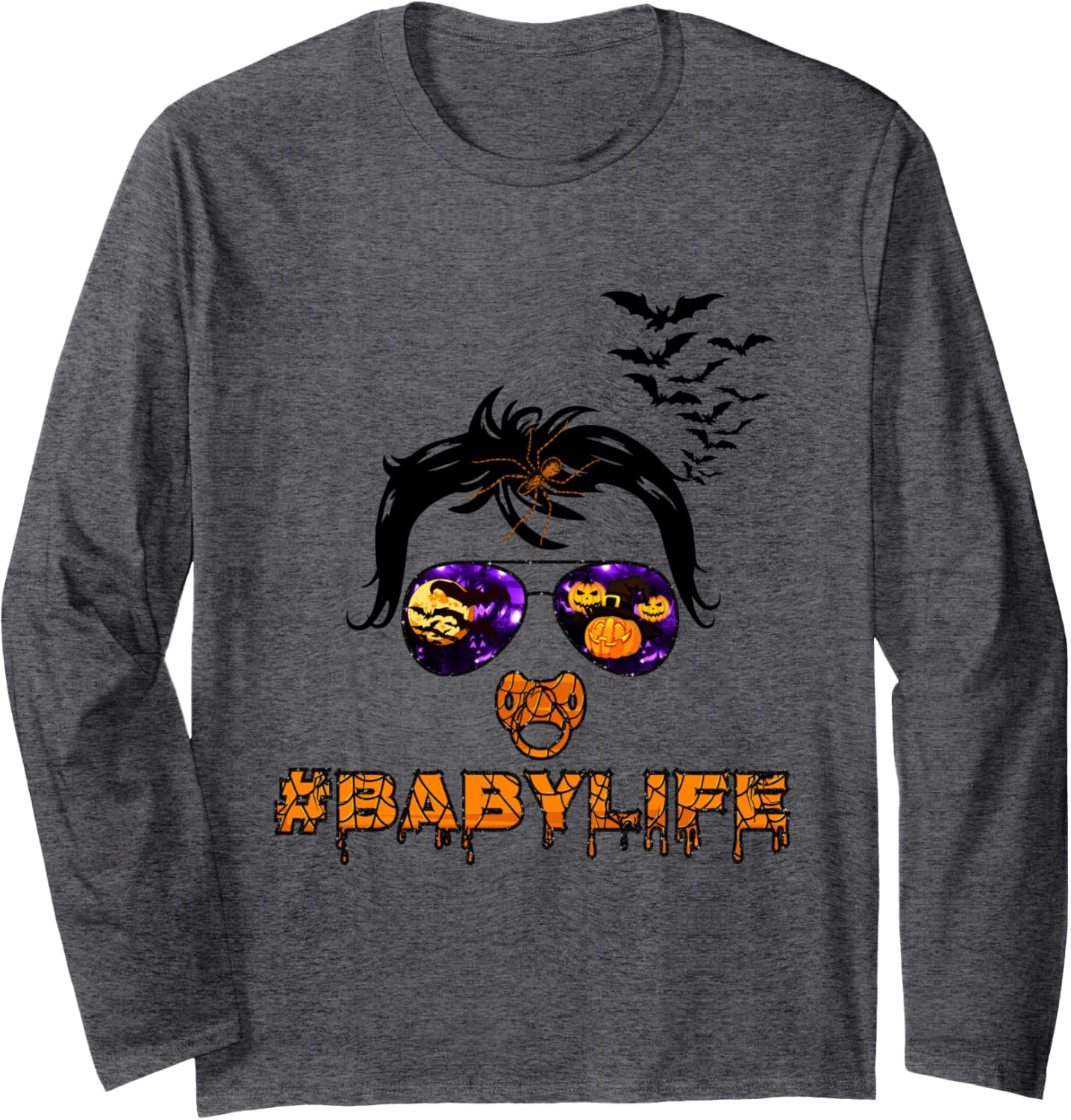 Bat Pumpkin Spider Baby Boy Life Halloween Matching Family Long Sleeve