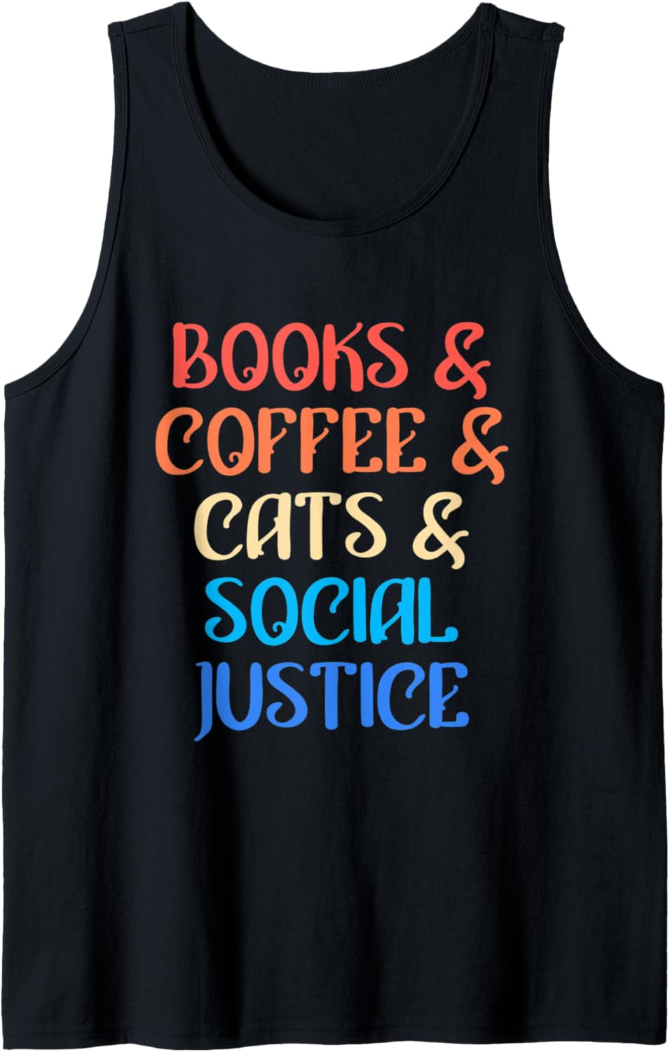 Books coffee cats and Social Justice Tank Top