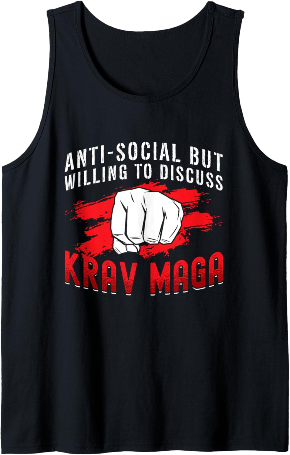 Anti Social But Willing To Defense Military Combat Krav Maga Tank Top