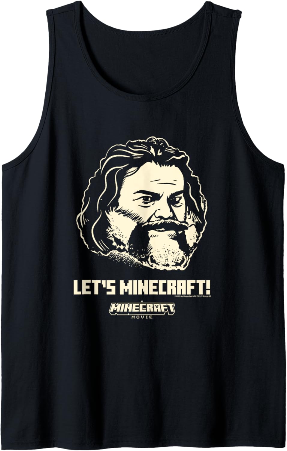 A Minecraft Movie Let's Minecraft! Steve Face Outline Tank Top