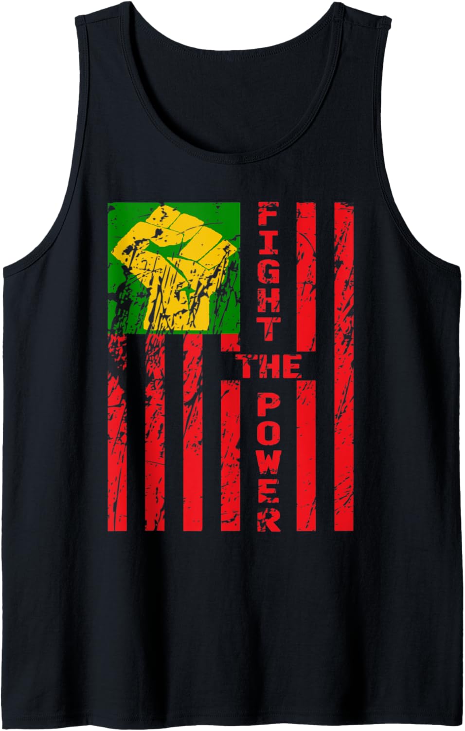 BLM Fight The Power Racial Social Justice Pan African Flag Tank Top