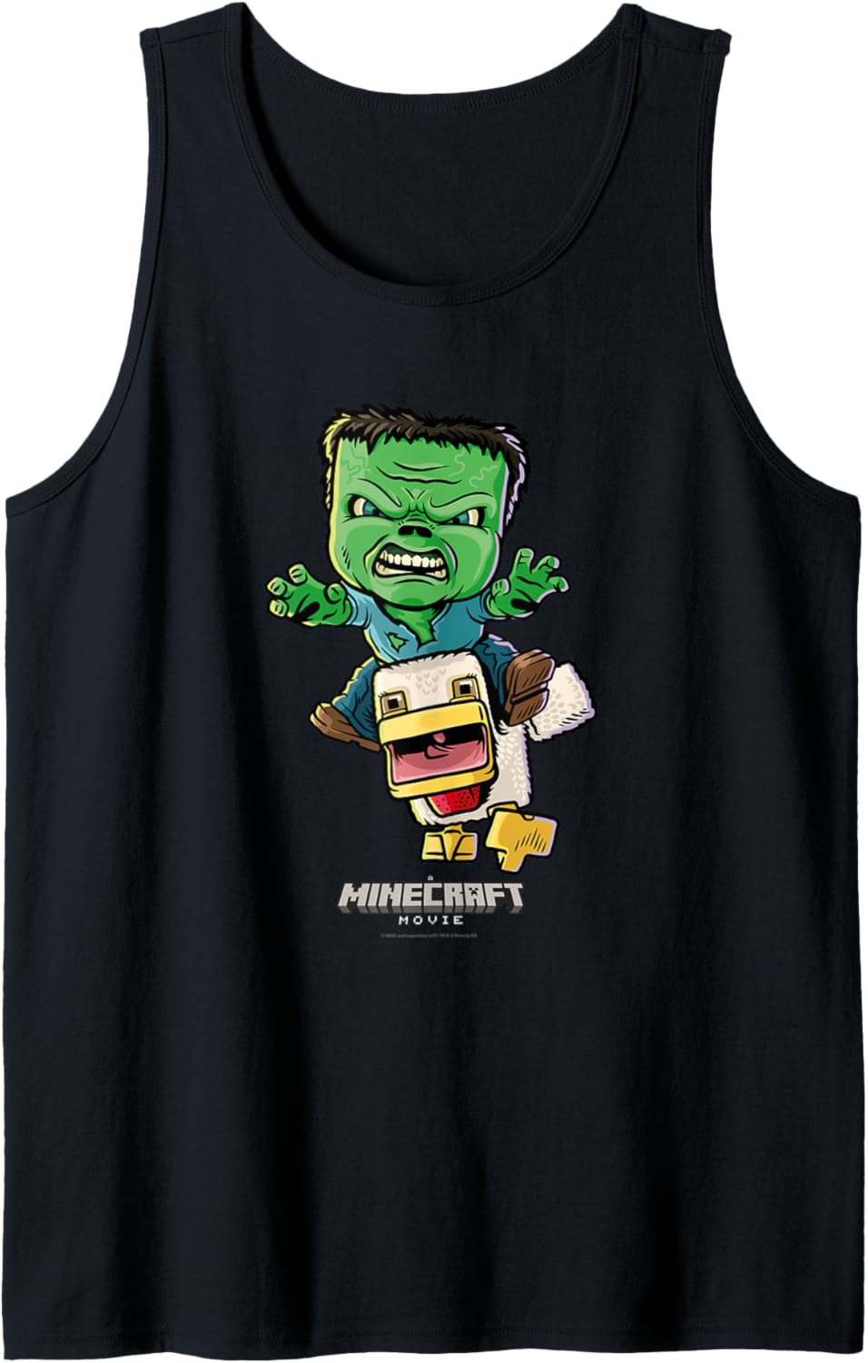 A Minecraft Movie Chicken Jockey Baby Zombie Animated Tank Top