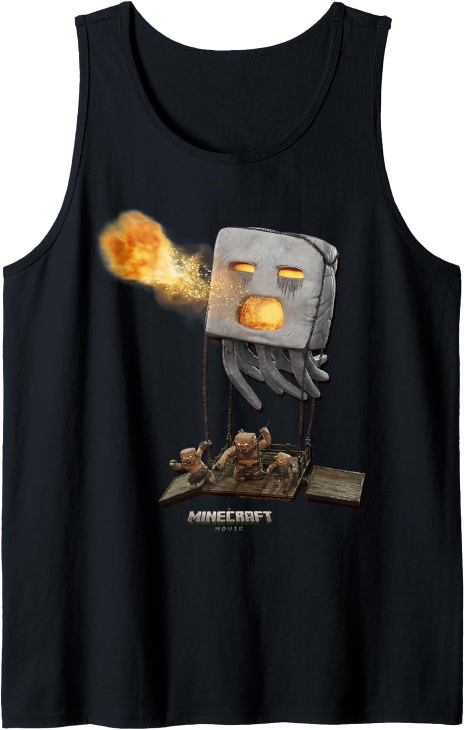 A Minecraft Movie Piglins & Ghast Attacking Tank Top