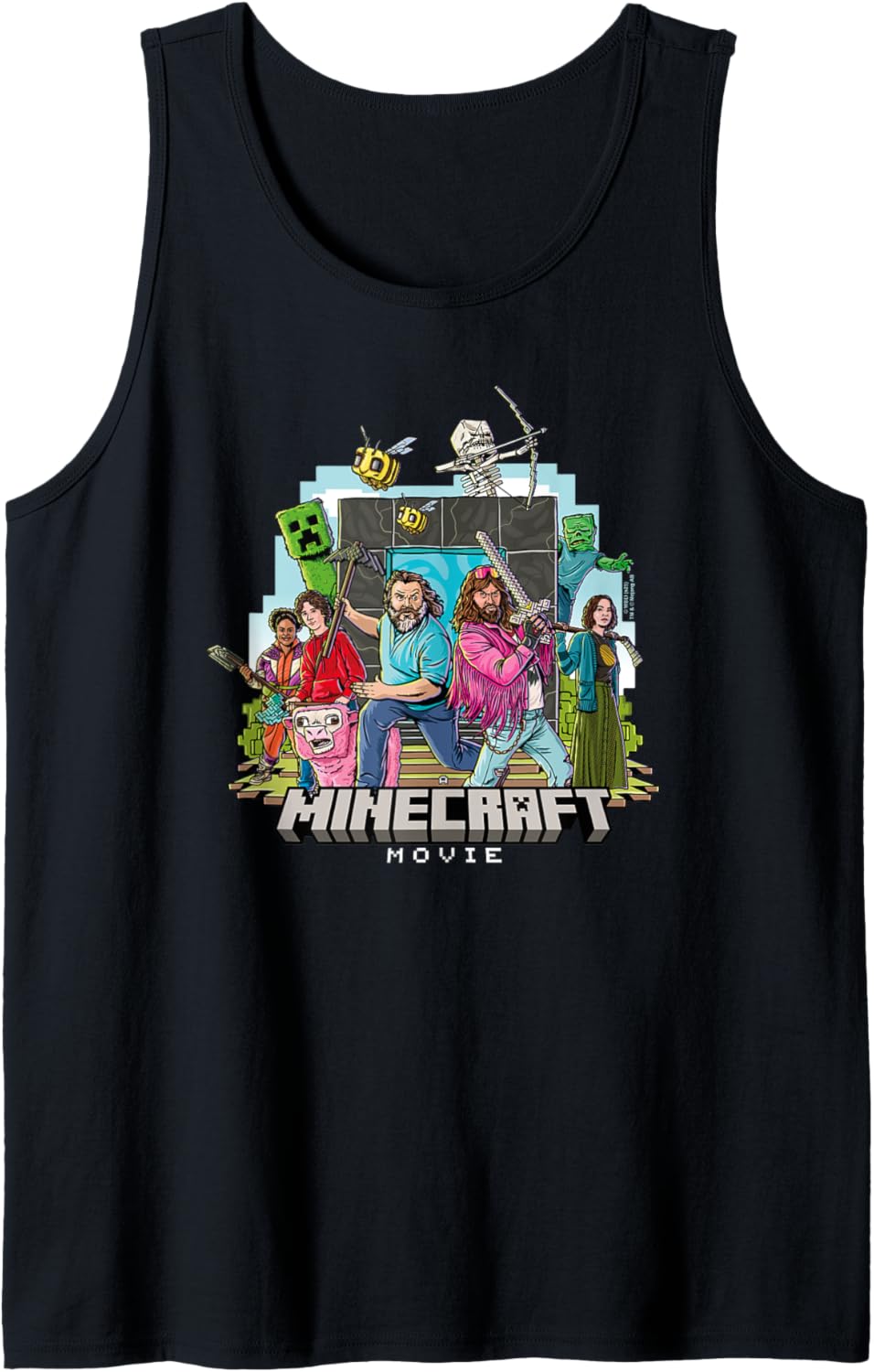 A Minecraft Movie Main Characters Group Shot Cartoon Style Tank Top