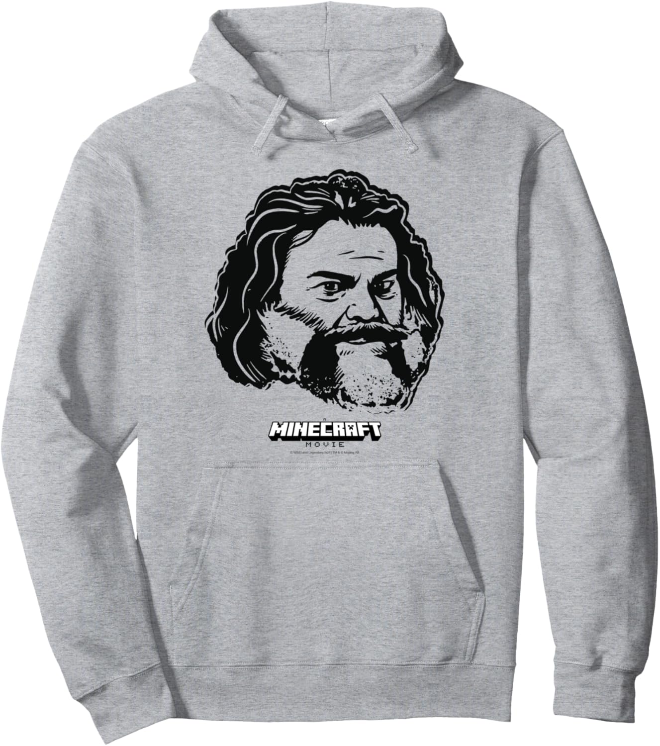 A Minecraft Movie Steve Big Face Face Outline Logo Pullover Hoodie