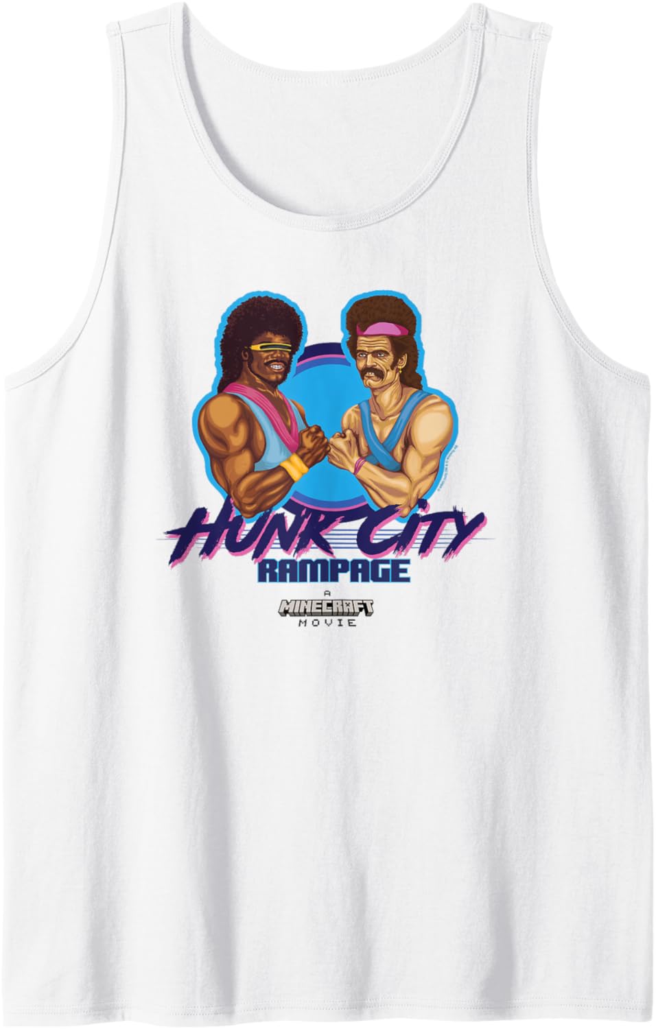 A Minecraft Movie Hunk City Rampage Powerful 90's Logo Tank Top
