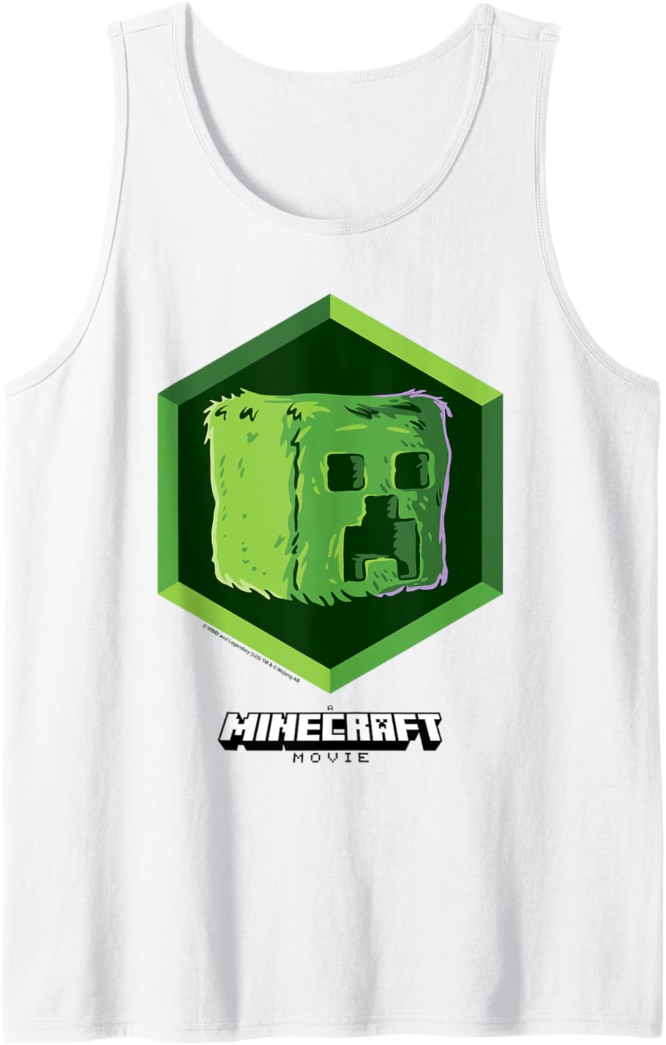 A Minecraft Movie Creeper Big Face Logo Tank Top