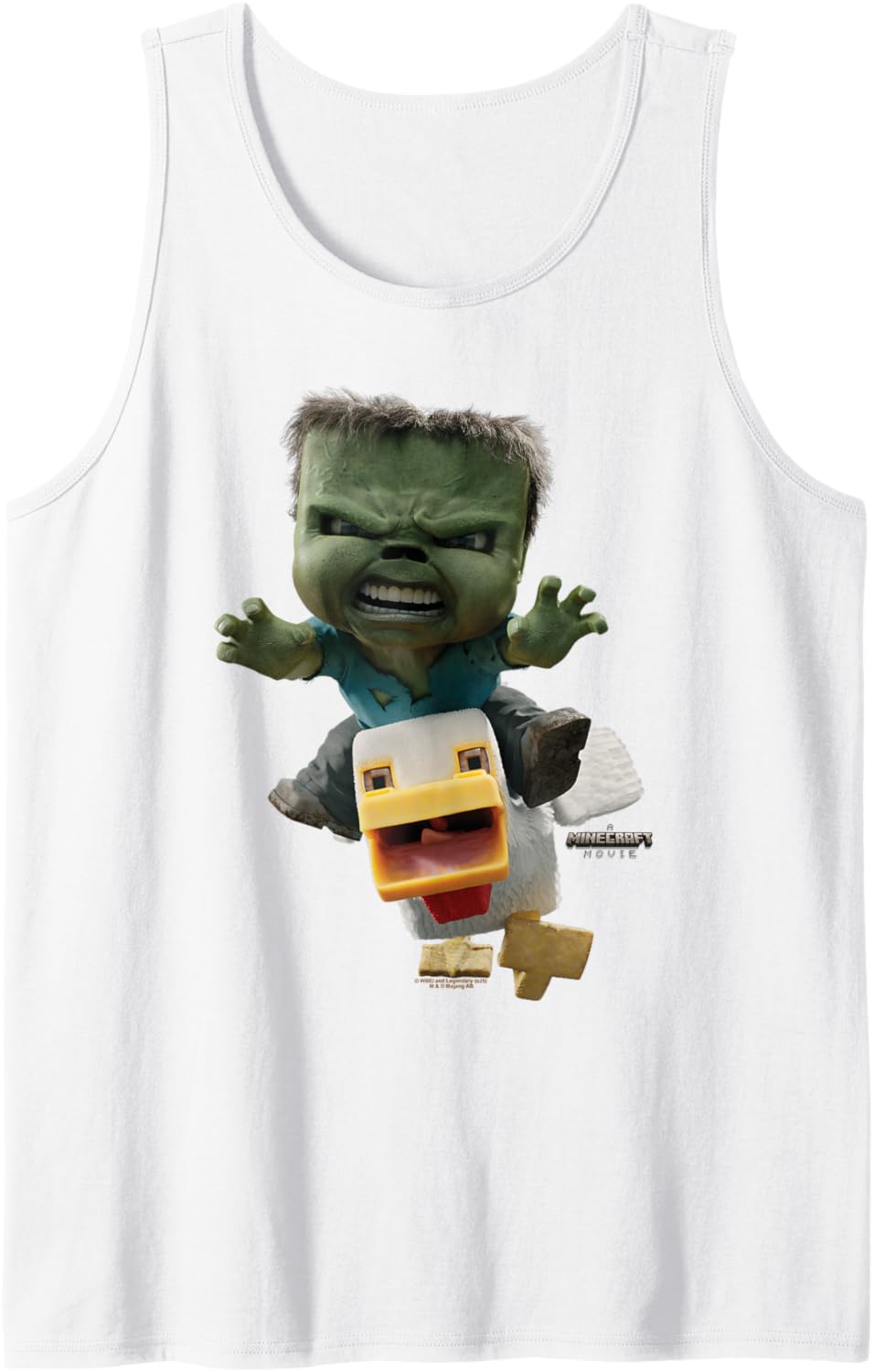 A Minecraft Movie Chicken Jockey Baby Zombie Attack Tank Top