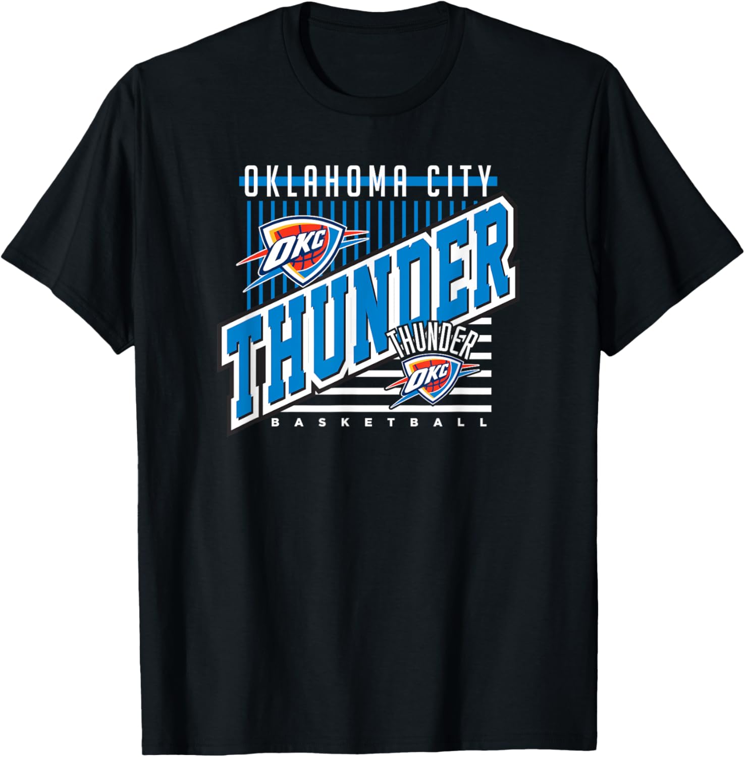 Oklahoma City Thunder NBA Team T Shirt   Black, Small, Unisex Adults & Unisex Kids