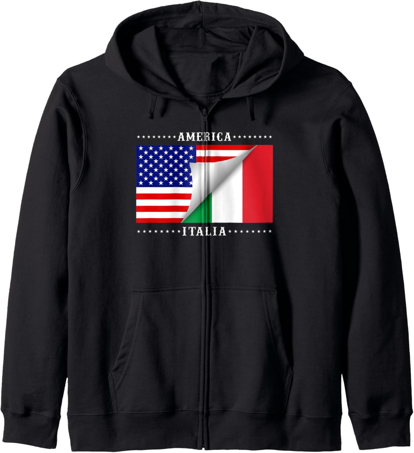 American Italian Flag Stars T Shirt Great Gift Tee Zip Hoodie