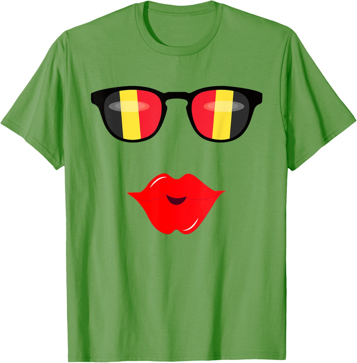 Belgian Flag Sunglasses Lips T shirt Belgium Shirt