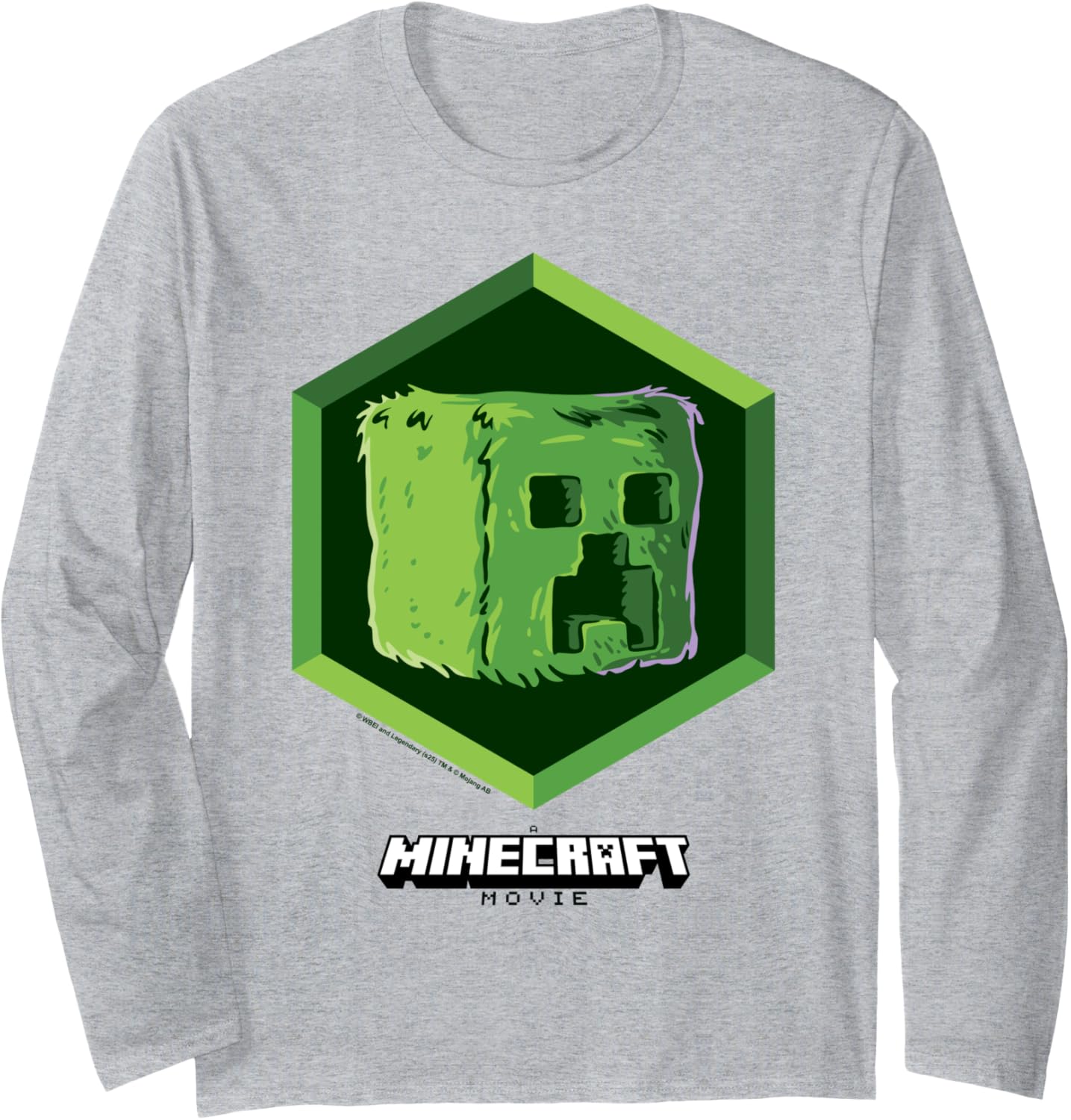 A Minecraft Movie Creeper Big Face Logo Long Sleeve