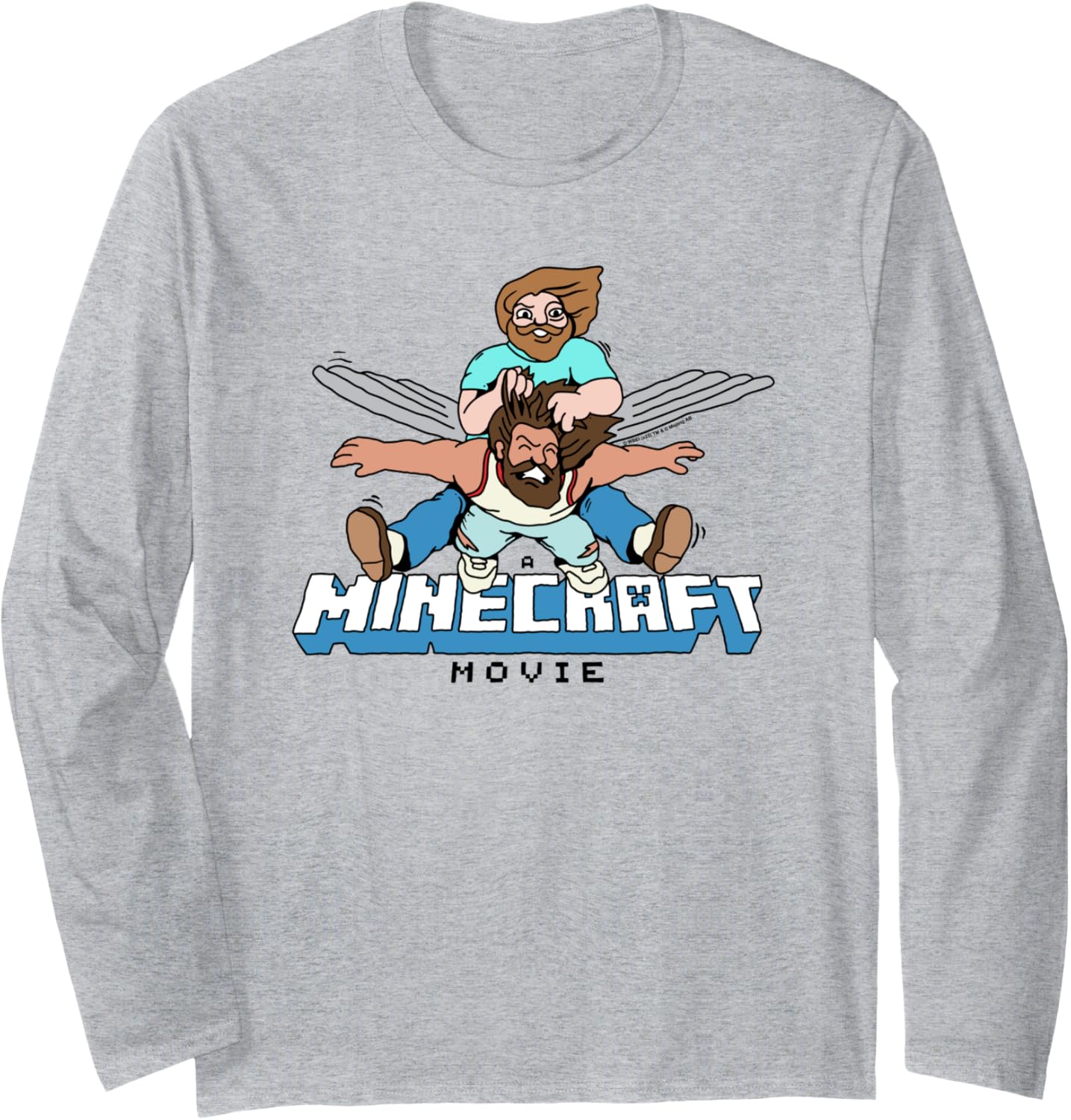 A Minecraft Movie Steve And Garret Flying Using Elytras Long Sleeve