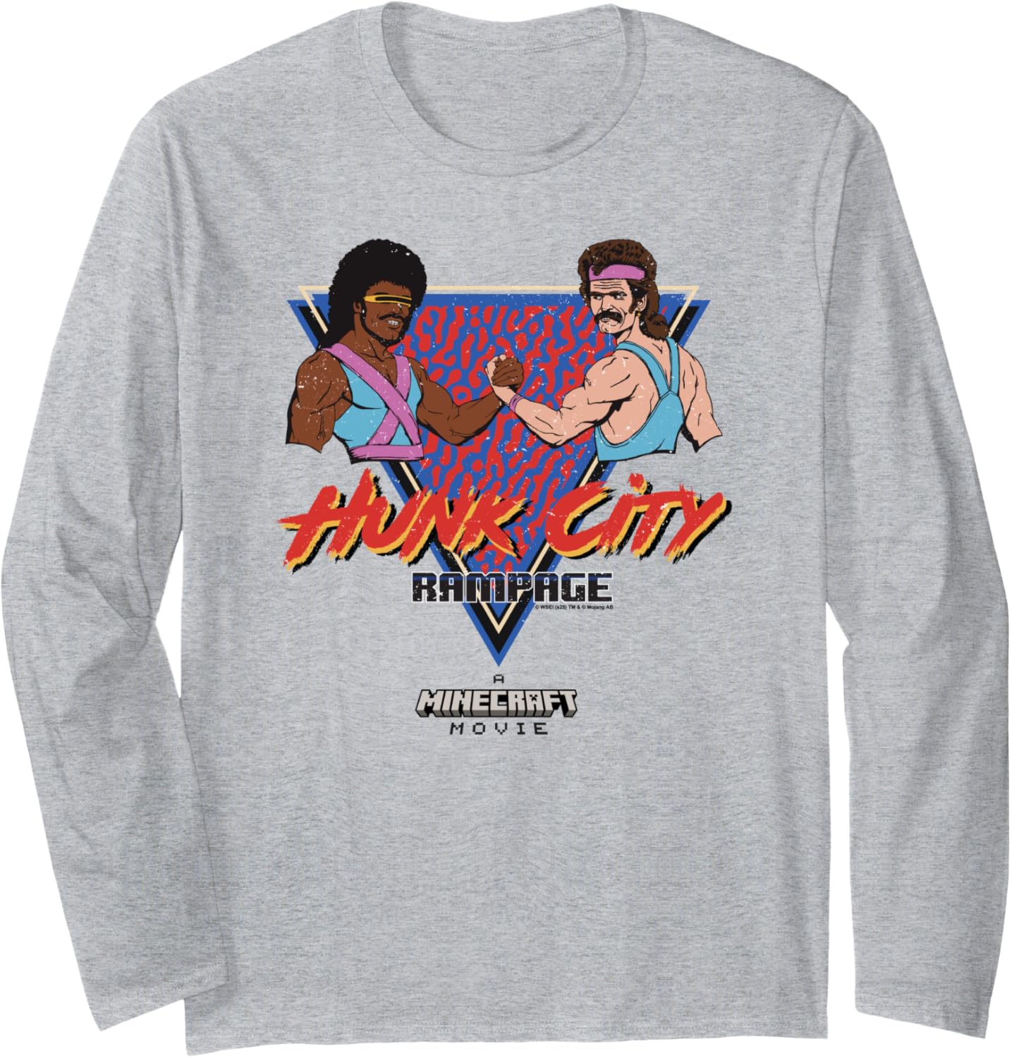 A Minecraft Movie Hunk City Rampage Colorful 90's Logo Long Sleeve
