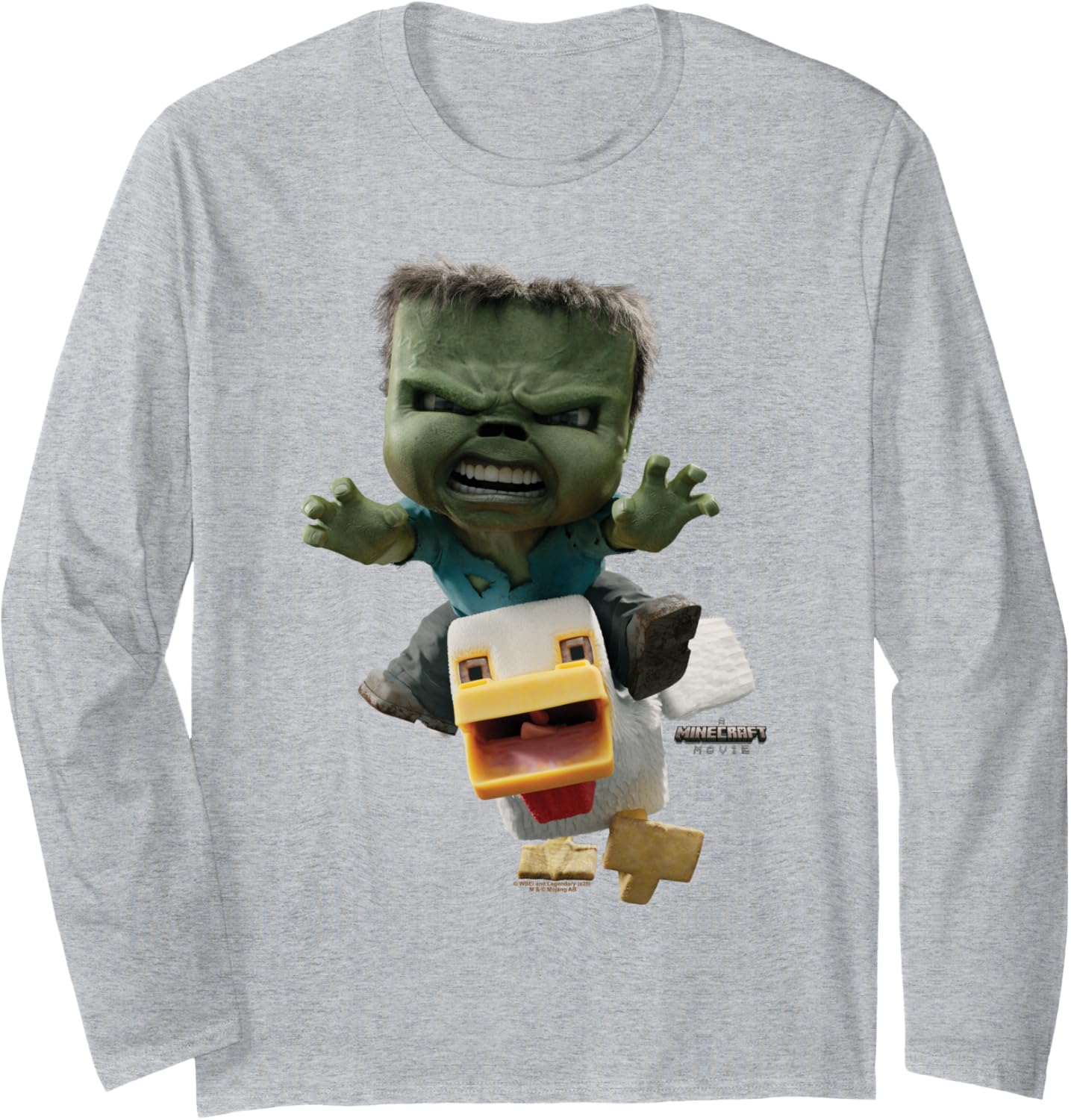 A Minecraft Movie Chicken Jockey Baby Zombie Attack Long Sleeve