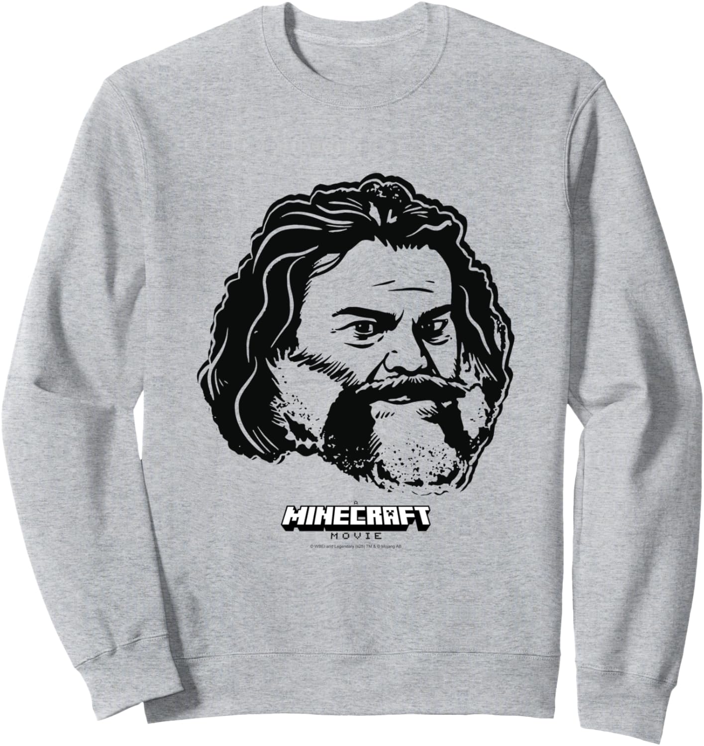A Minecraft Movie Steve Big Face Face Outline Logo Sweatshirt