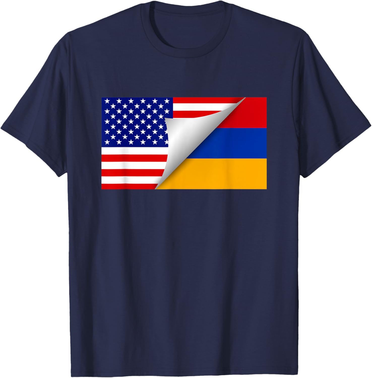 Armenian American Flag T Shirt Half Armenian Half American