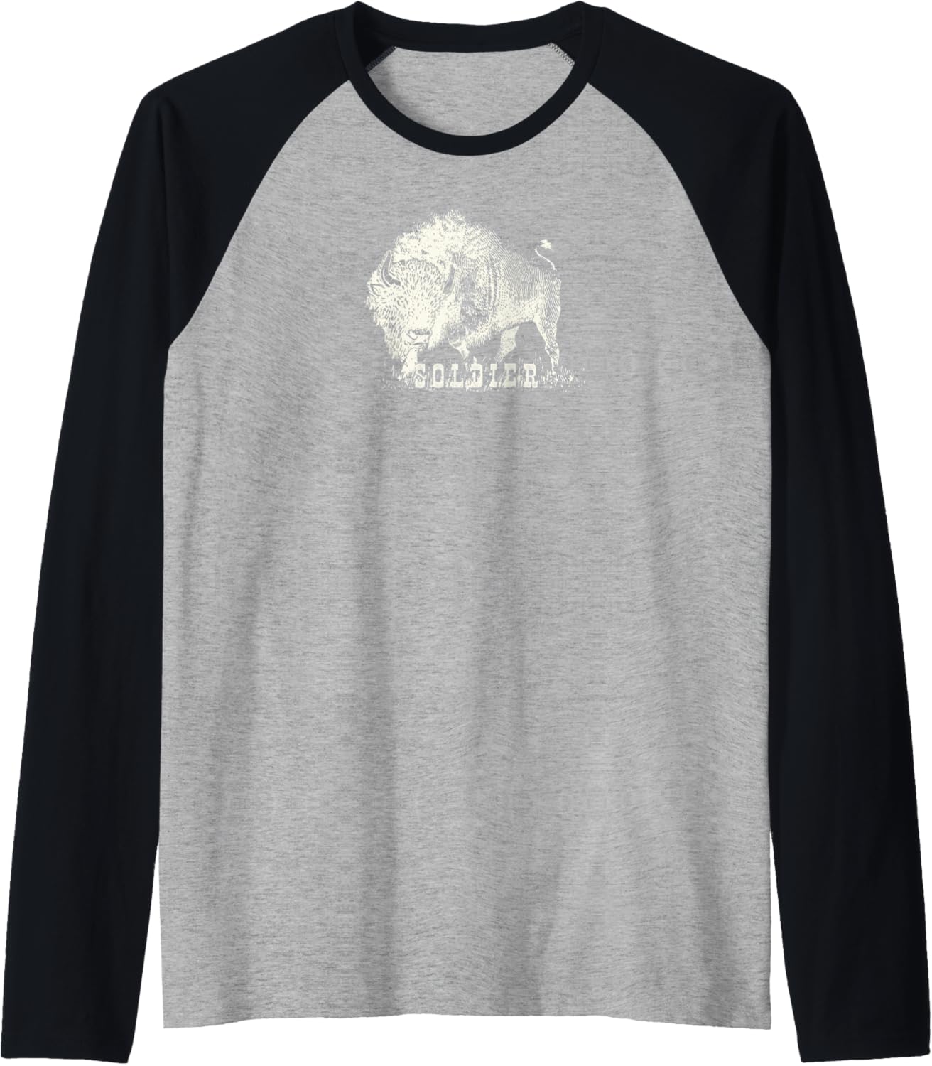 American Buffalo Soldier Raglan Baseball Tee