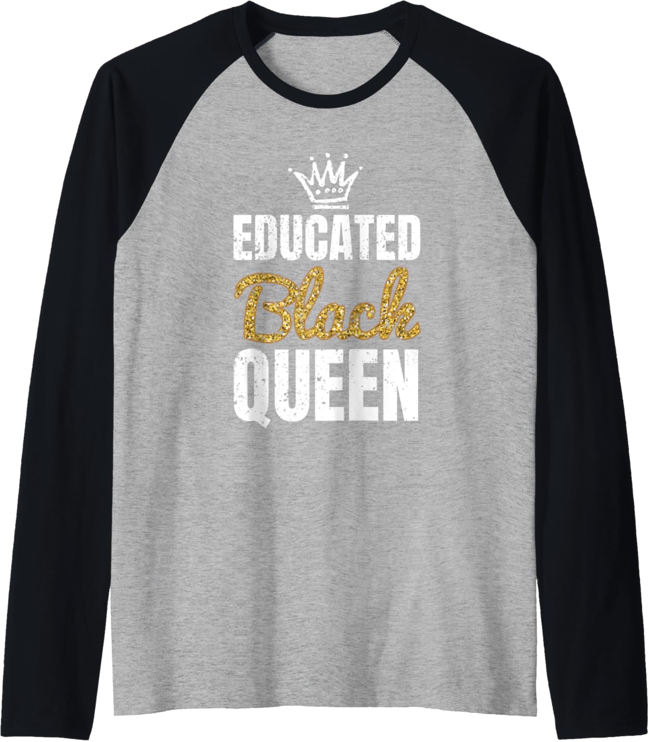 Black Educated Queen Shirt, African American Pride Apparel Raglan Baseball Tee