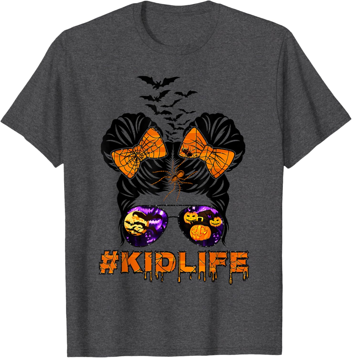 Bats Pumpkin Spider Girl Kid Life Halloween Matching Family