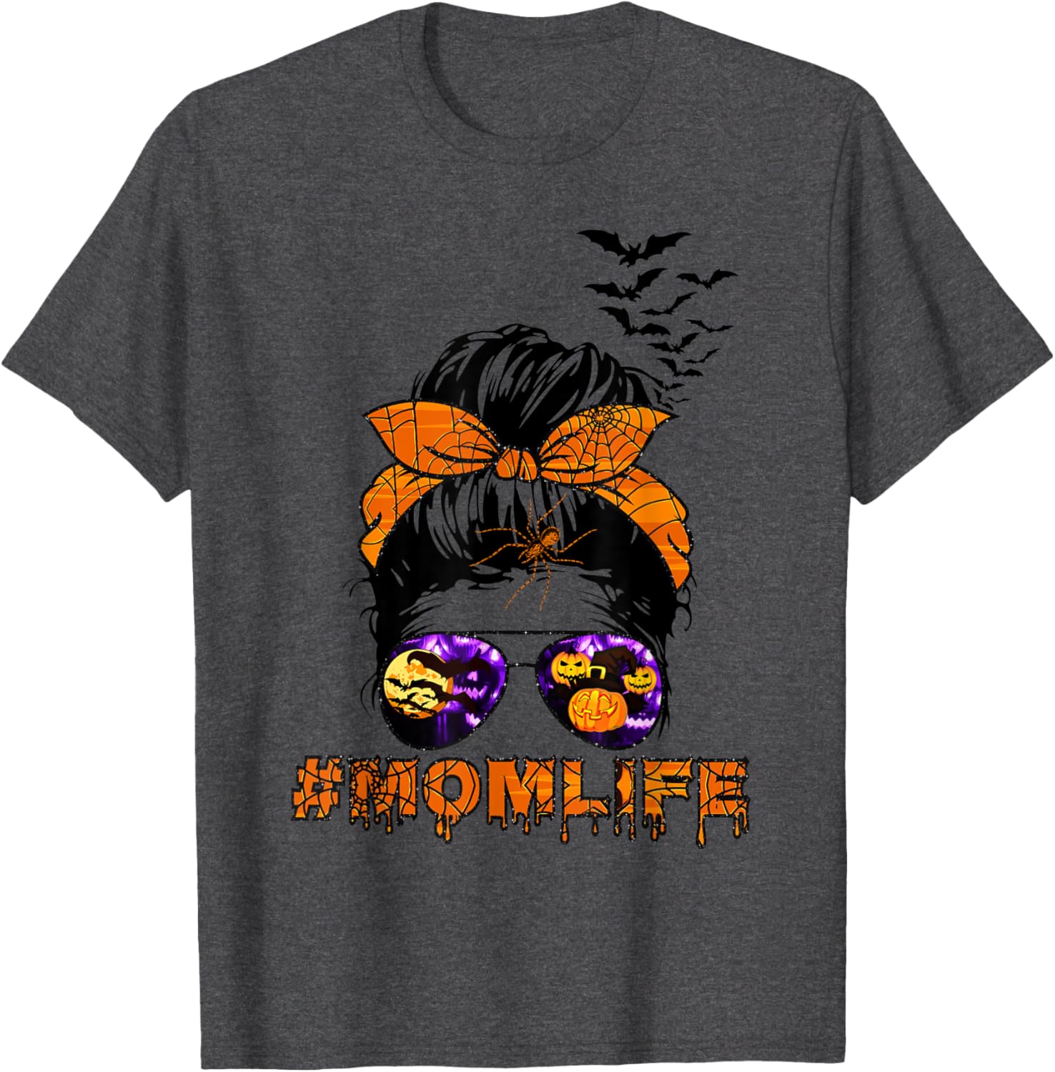 Bats Pumpkin Spider Skull Mom Life Halloween Matching Family